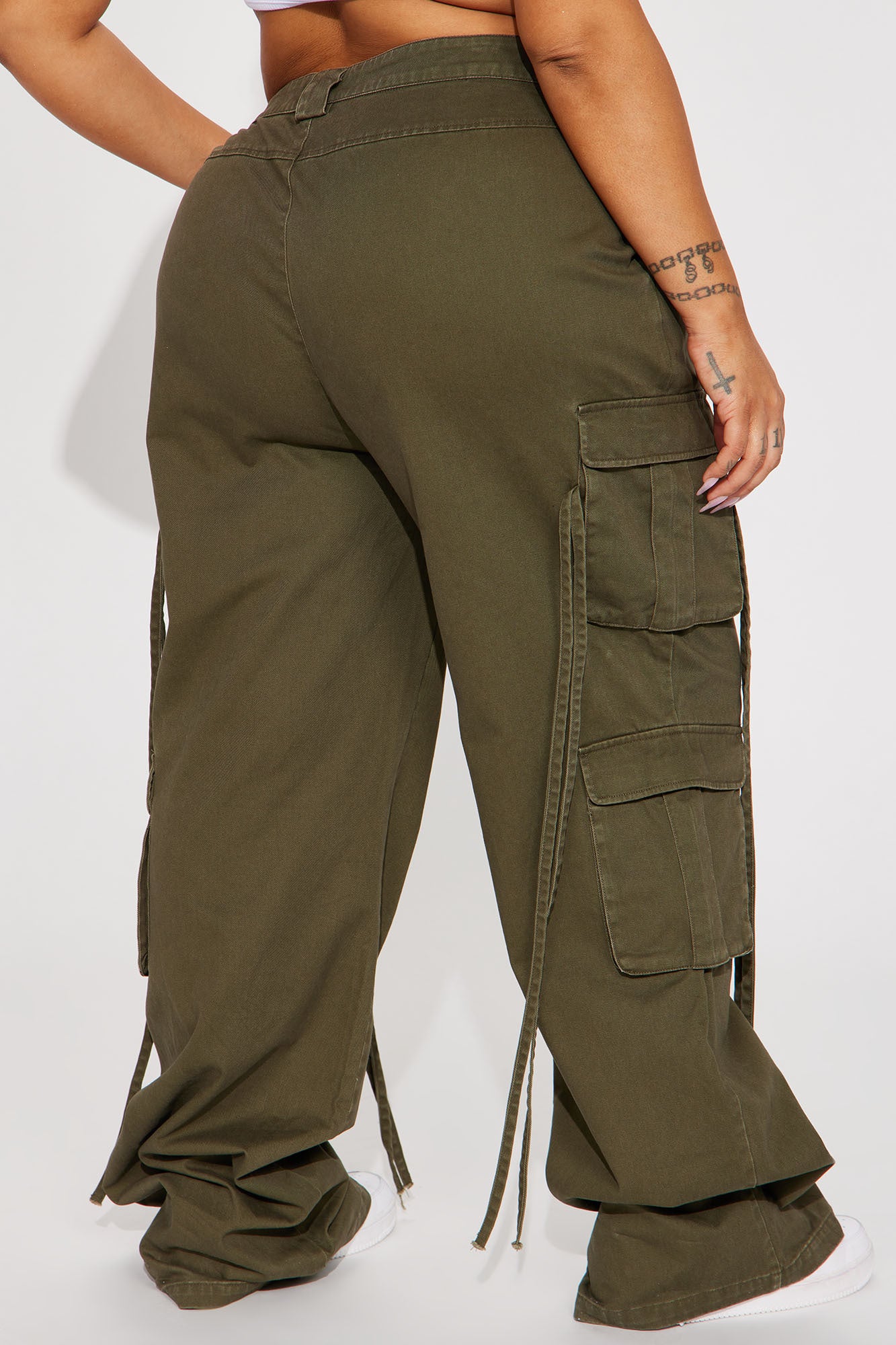 Tall Golden Hour Wide Leg Cargo Pant - Olive - Image 7