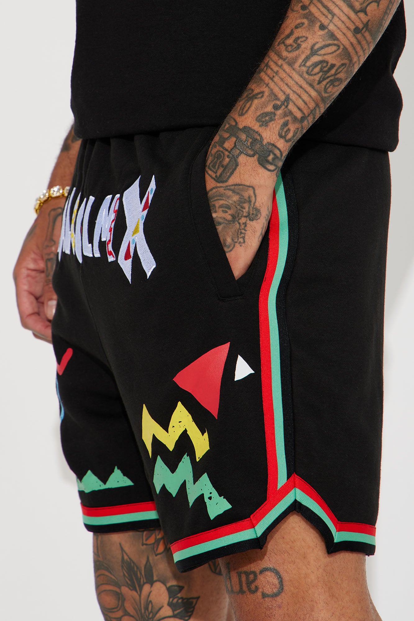 Malcom X Art Shorts - Black - Image 4