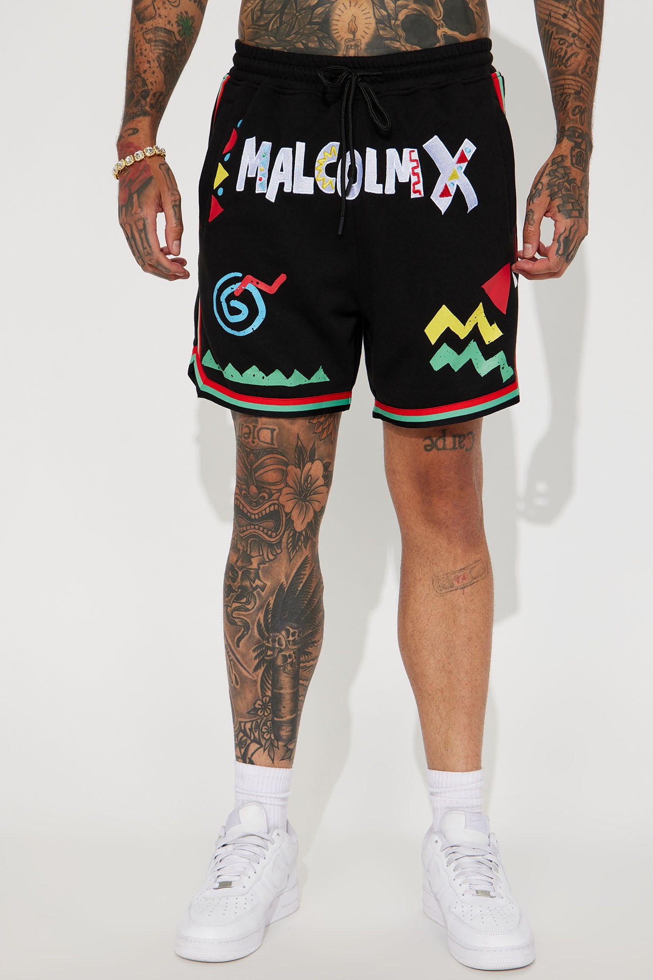 Malcom X Art Shorts - Black - Image 5