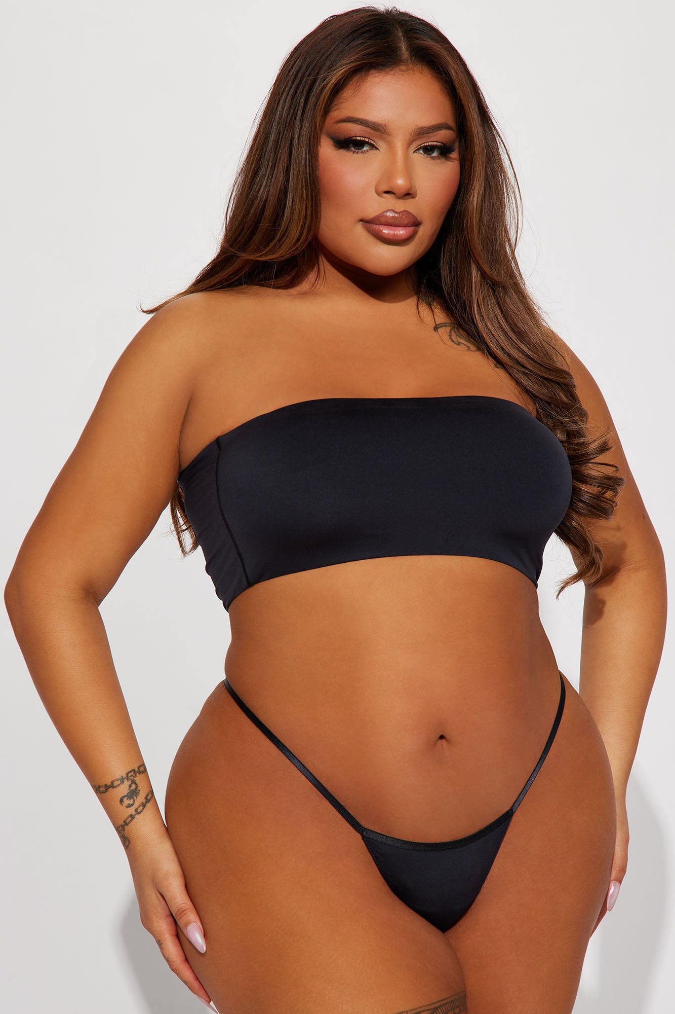 Light As A Feather Microfiber G String Thong Panty - Black - Image 5