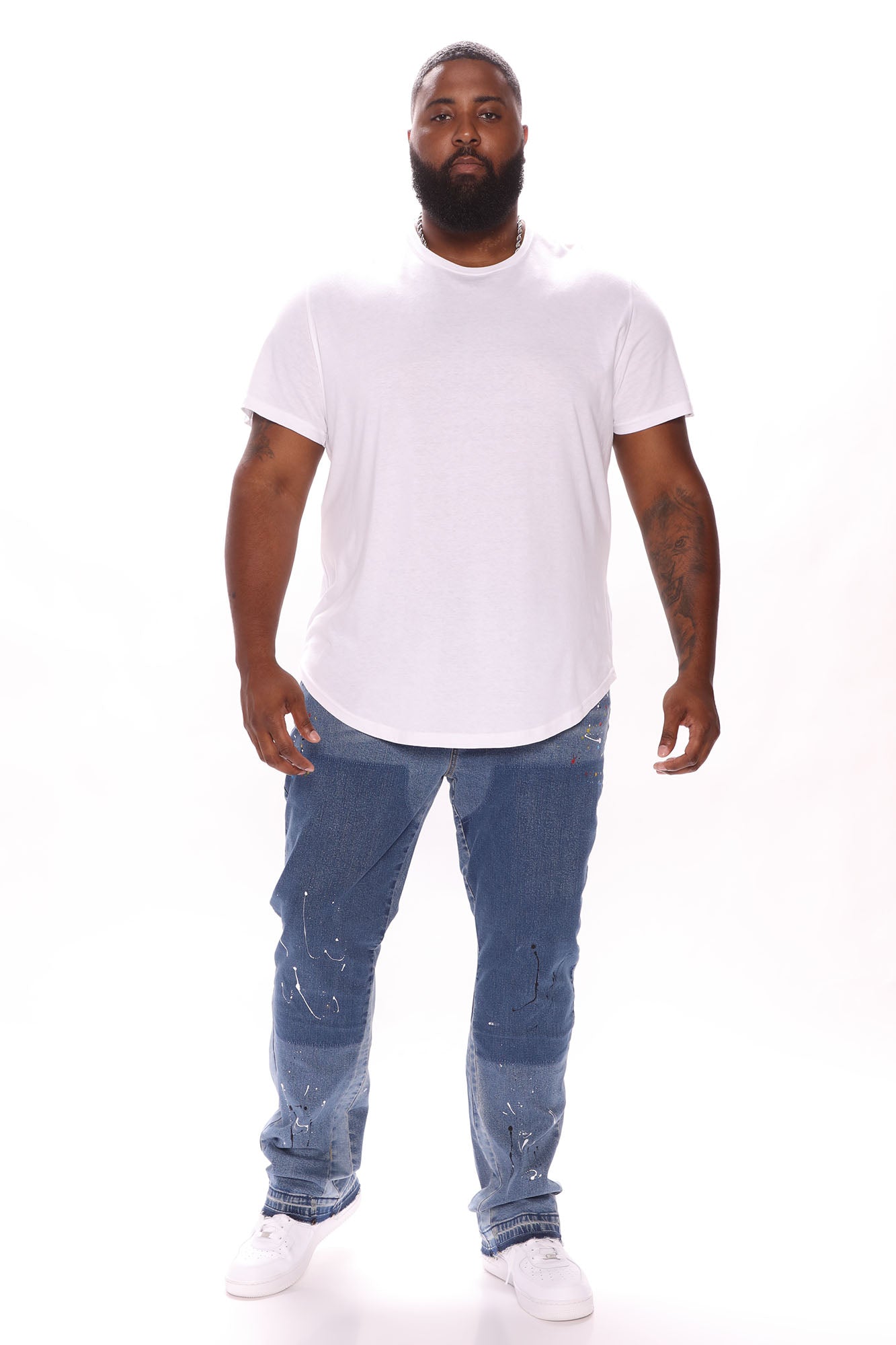 Essential Short Sleeve Scallop Crew Tee - White - Image 6