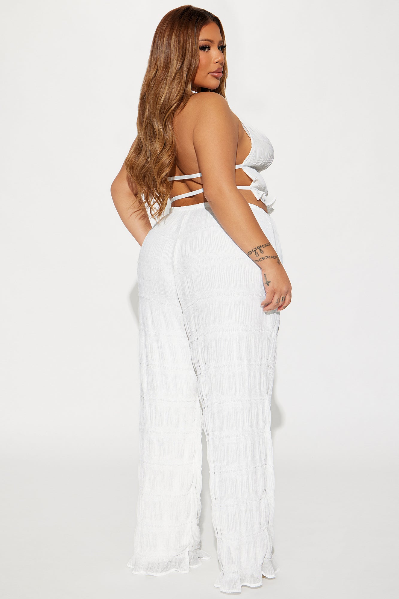 Portofino Plisse Pant Set - Ivory - Image 6