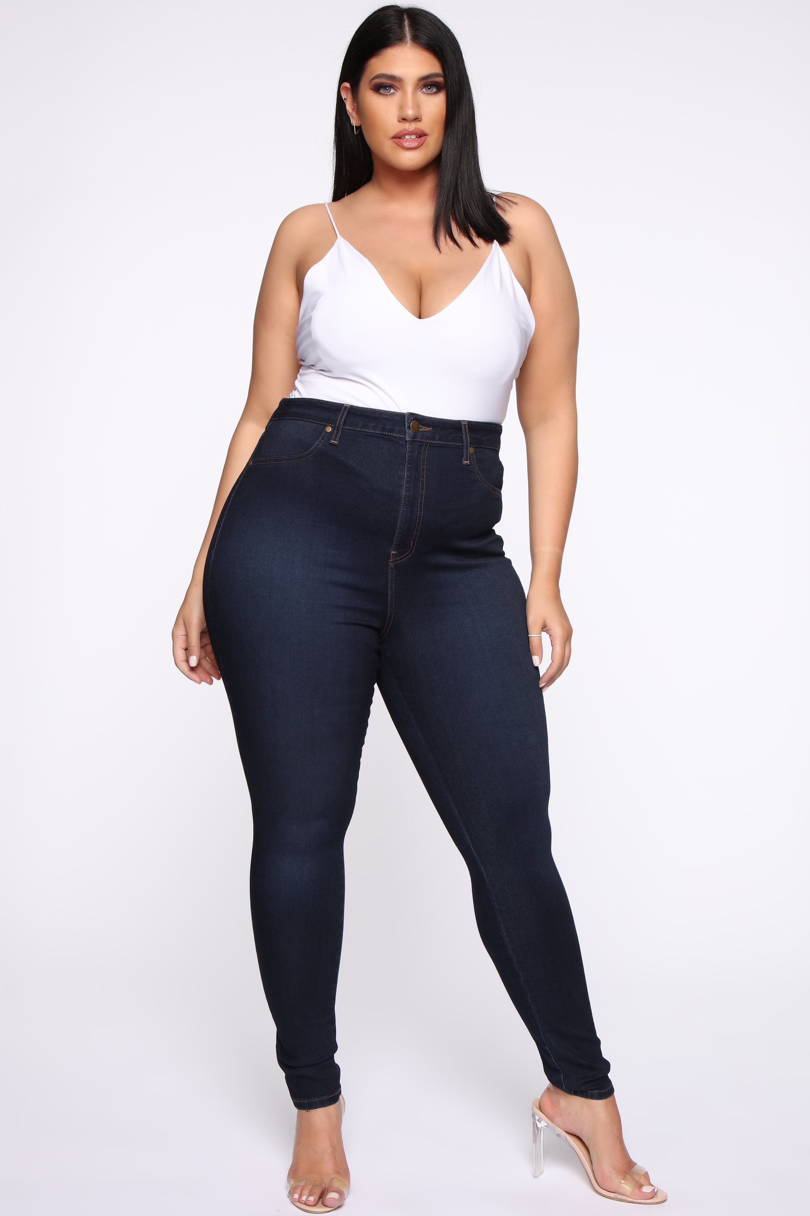 Flex Game Strong Super High Rise Skinny Jeans - Dark Blue Wash - Image 8