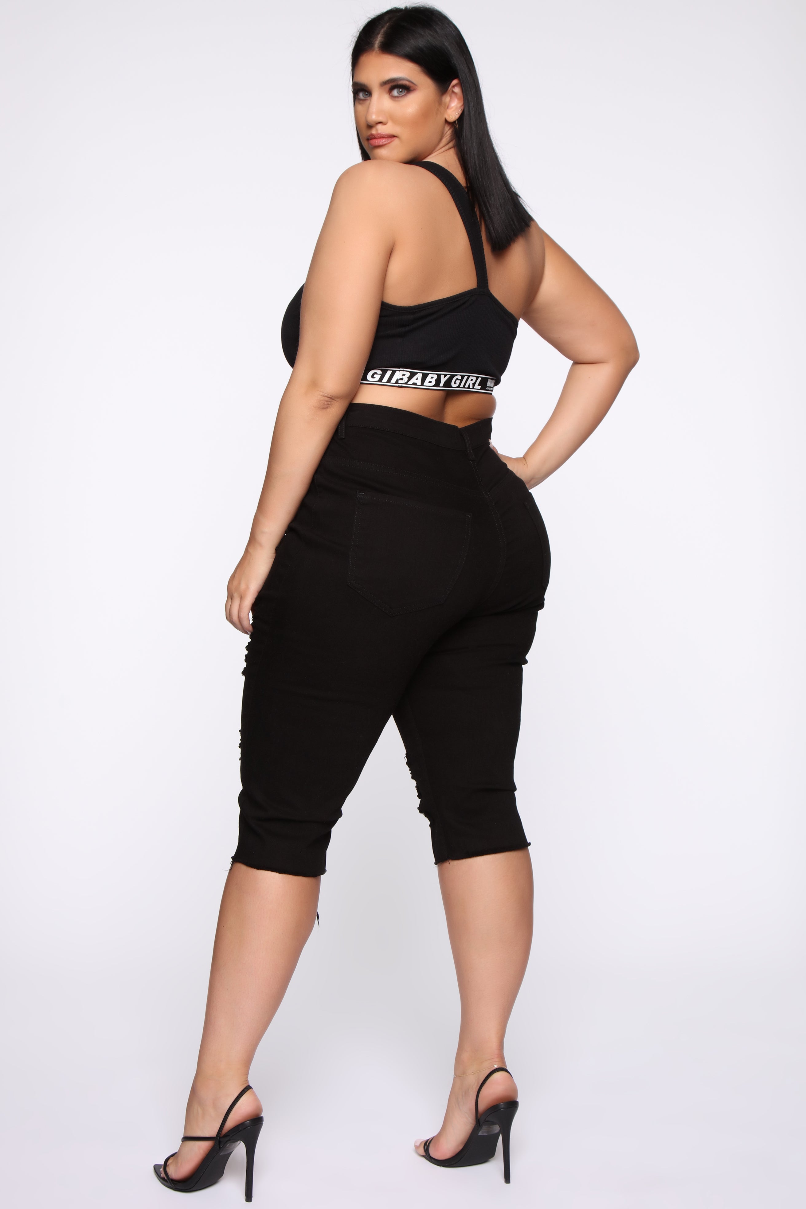 Live In My Skinny Denim Capri Jeans - Black - Image 11