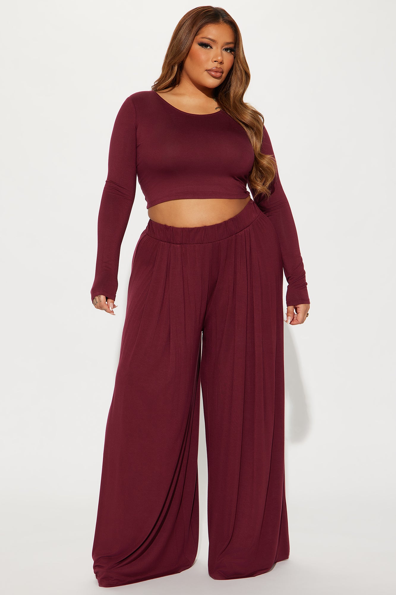 Robyn Pant Set - Burgundy - Image 4
