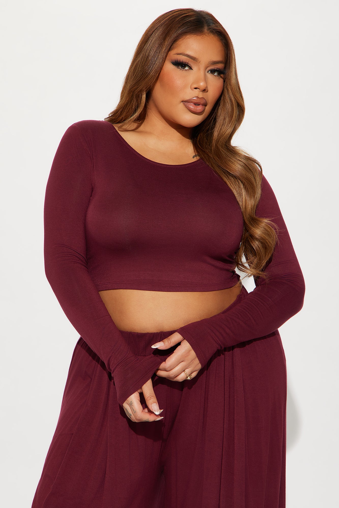 Robyn Pant Set - Burgundy - Image 5
