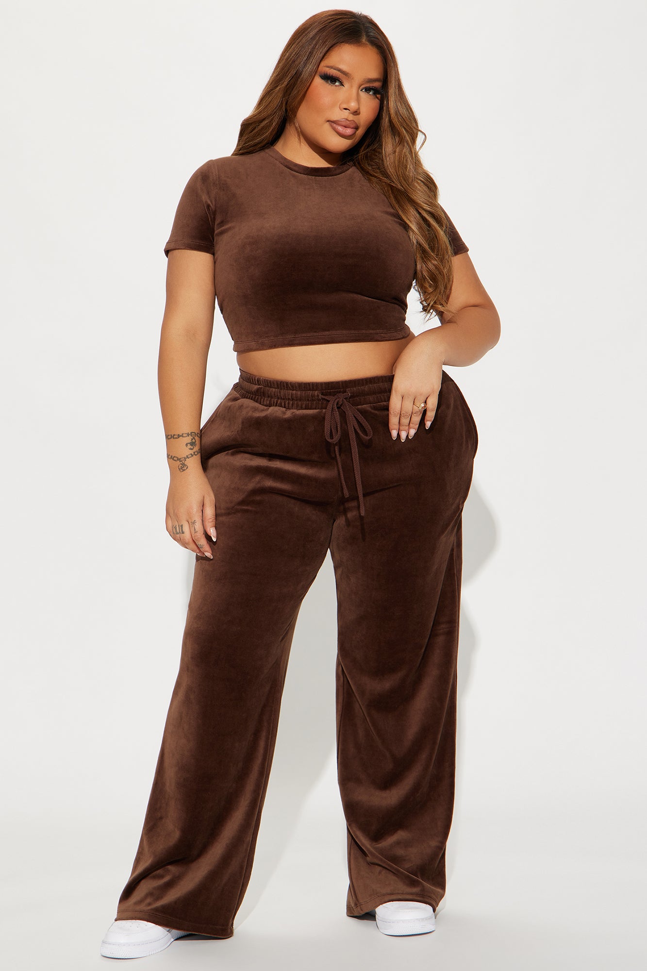 OG Trendsetter Velour Baby Tee Set - Chocolate - Image 5