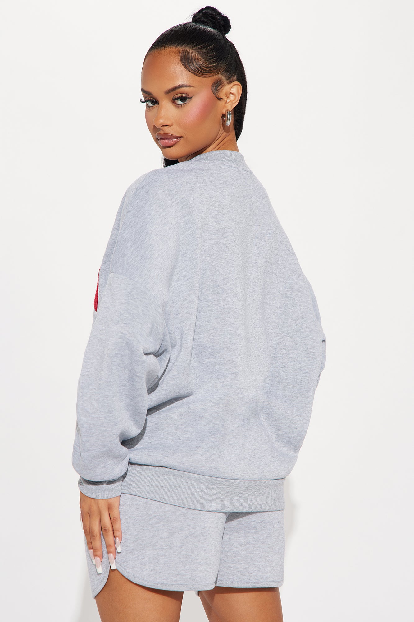 When In Paris Fleece Short Set - Grey - Image 4
