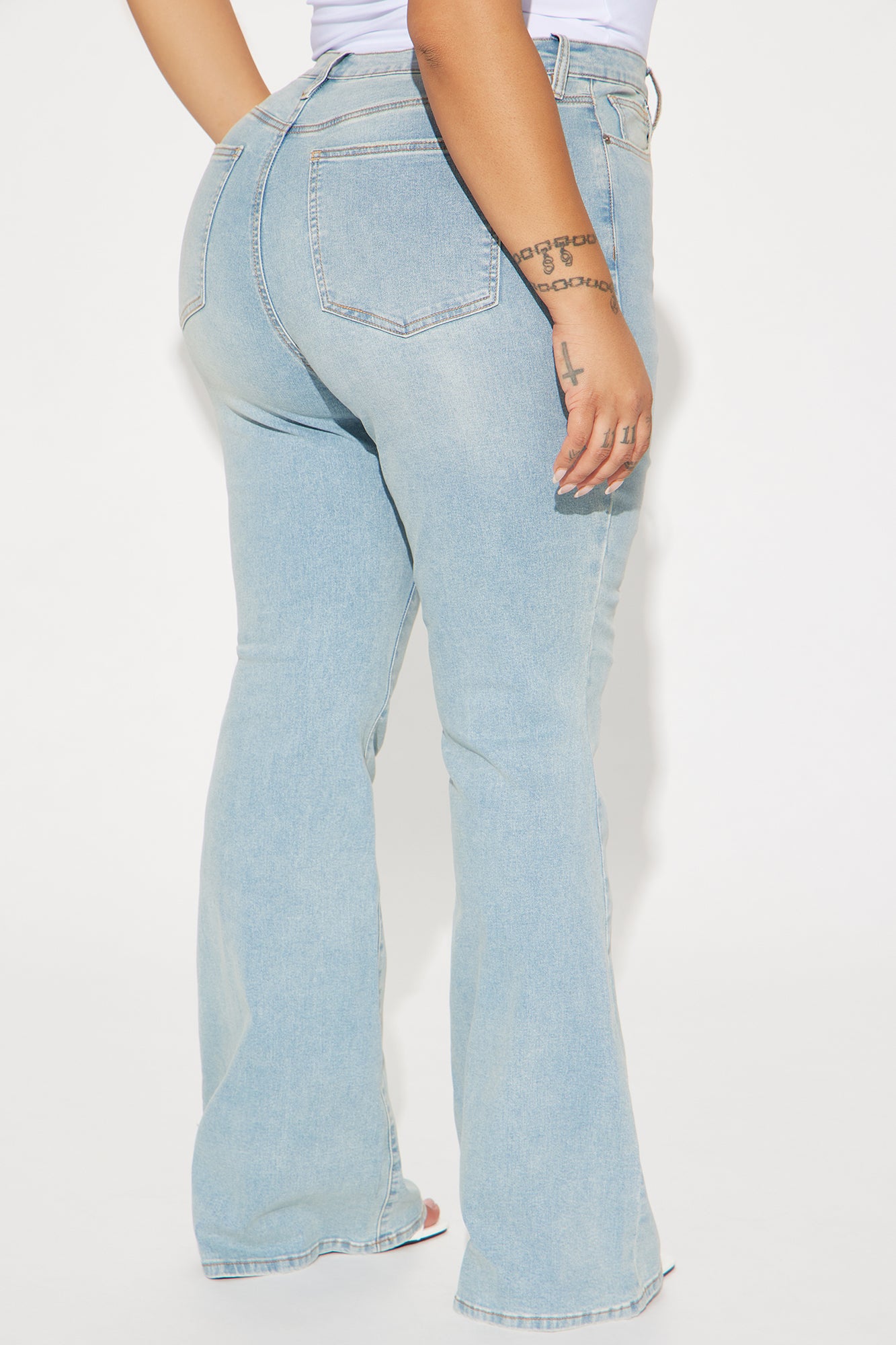 Breaking Some Rules Stretch Flare Jeans - Vintage Wash - Image 6
