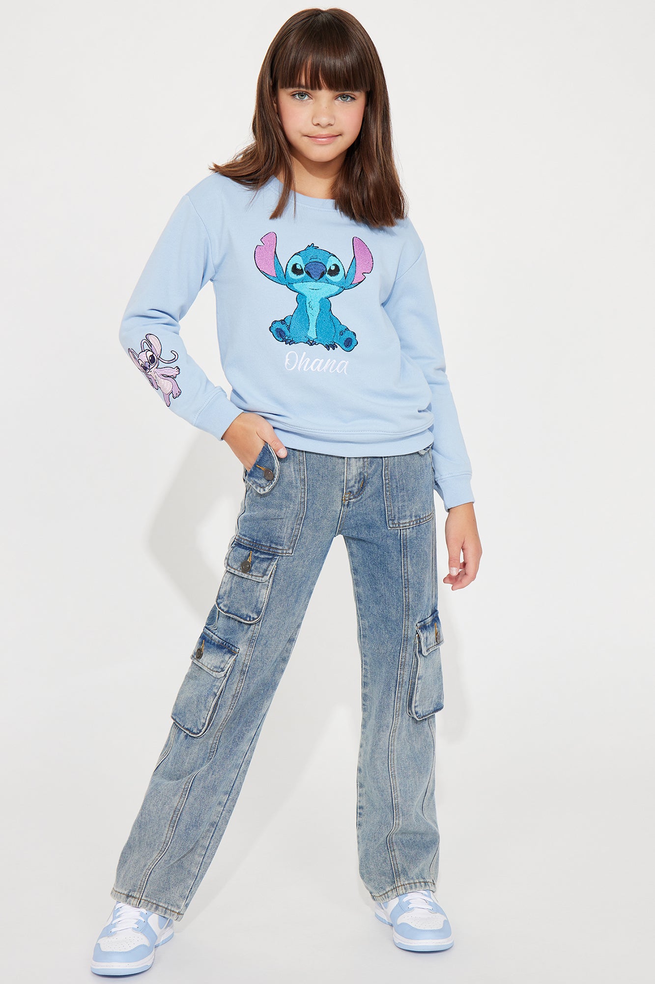 Mini Ohana Stitch Sweatshirt - Blue - Blue - Image 3