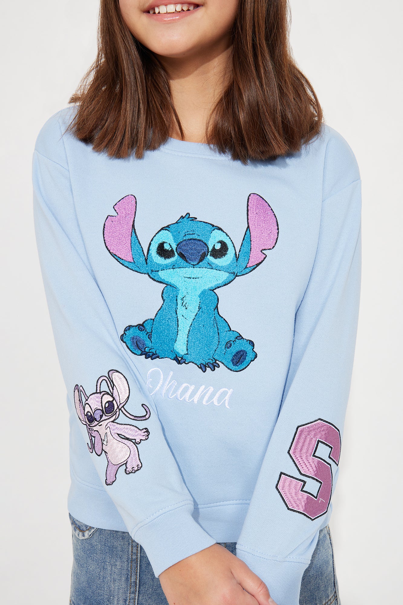 Mini Ohana Stitch Sweatshirt - Blue - Blue - Image 4