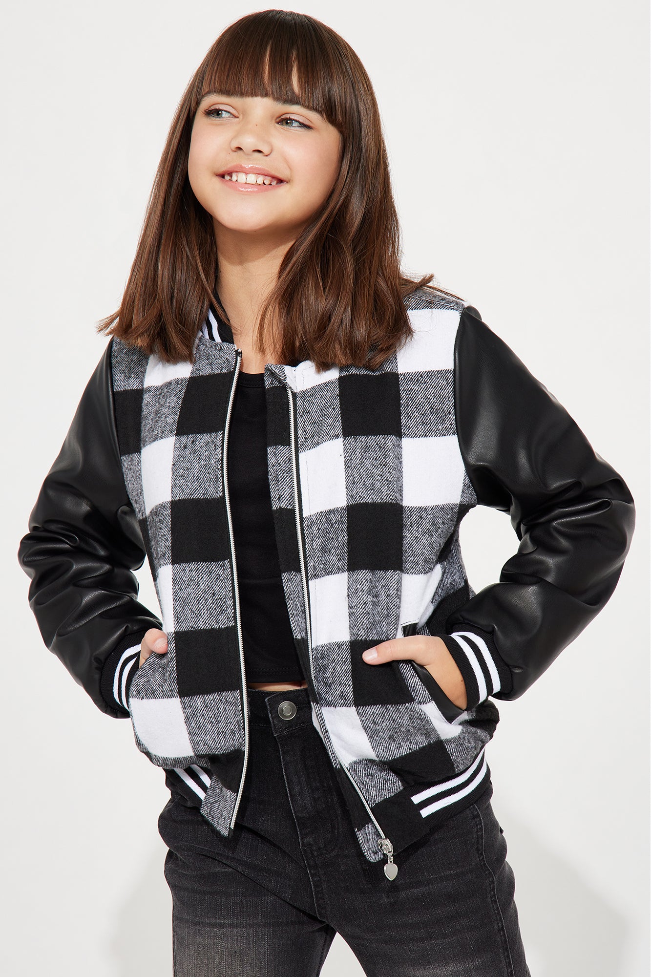 Mini Game On Bomber Jacket - Black/White - Image 4