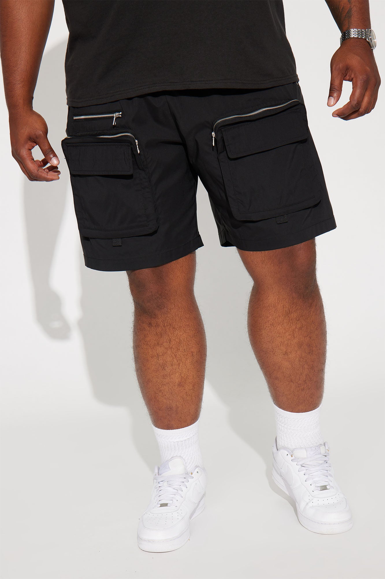 In The Field Relaxed Cargo Shorts - Black - Image 3