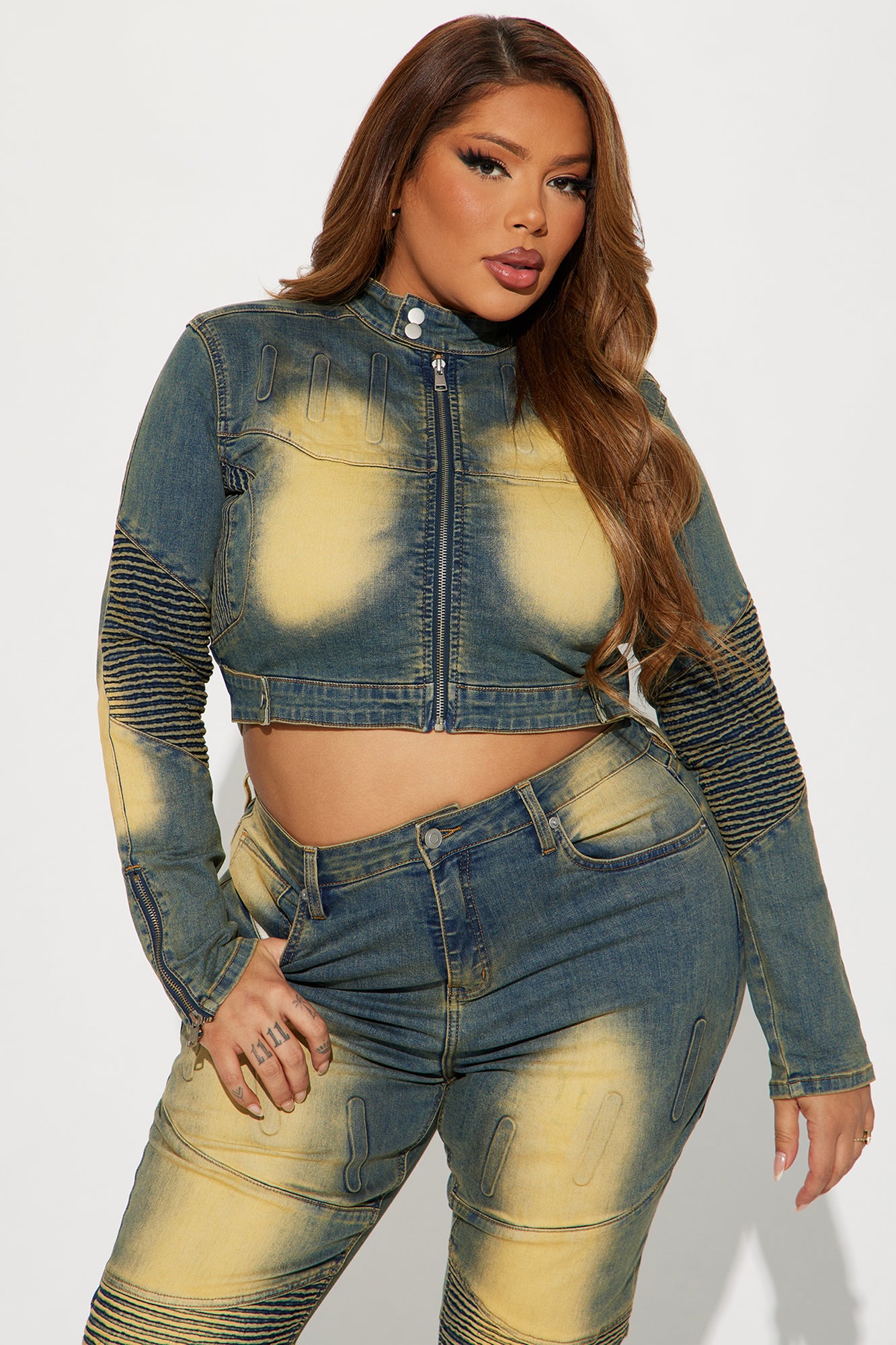 Away From Here Denim Moto Jacket - Vintage Wash - Image 5