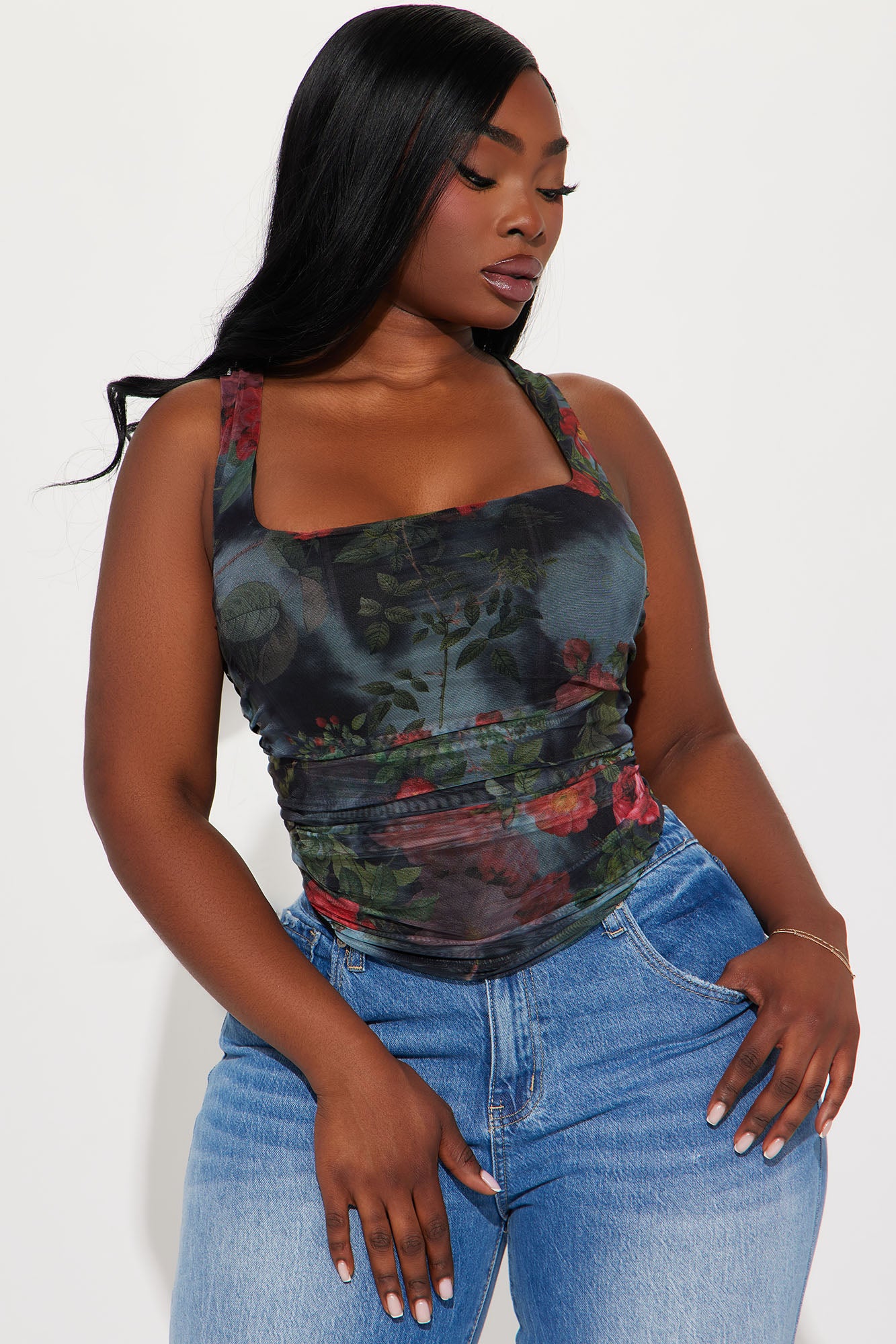 Find You Love Floral Corset Top - Black/combo - Image 4