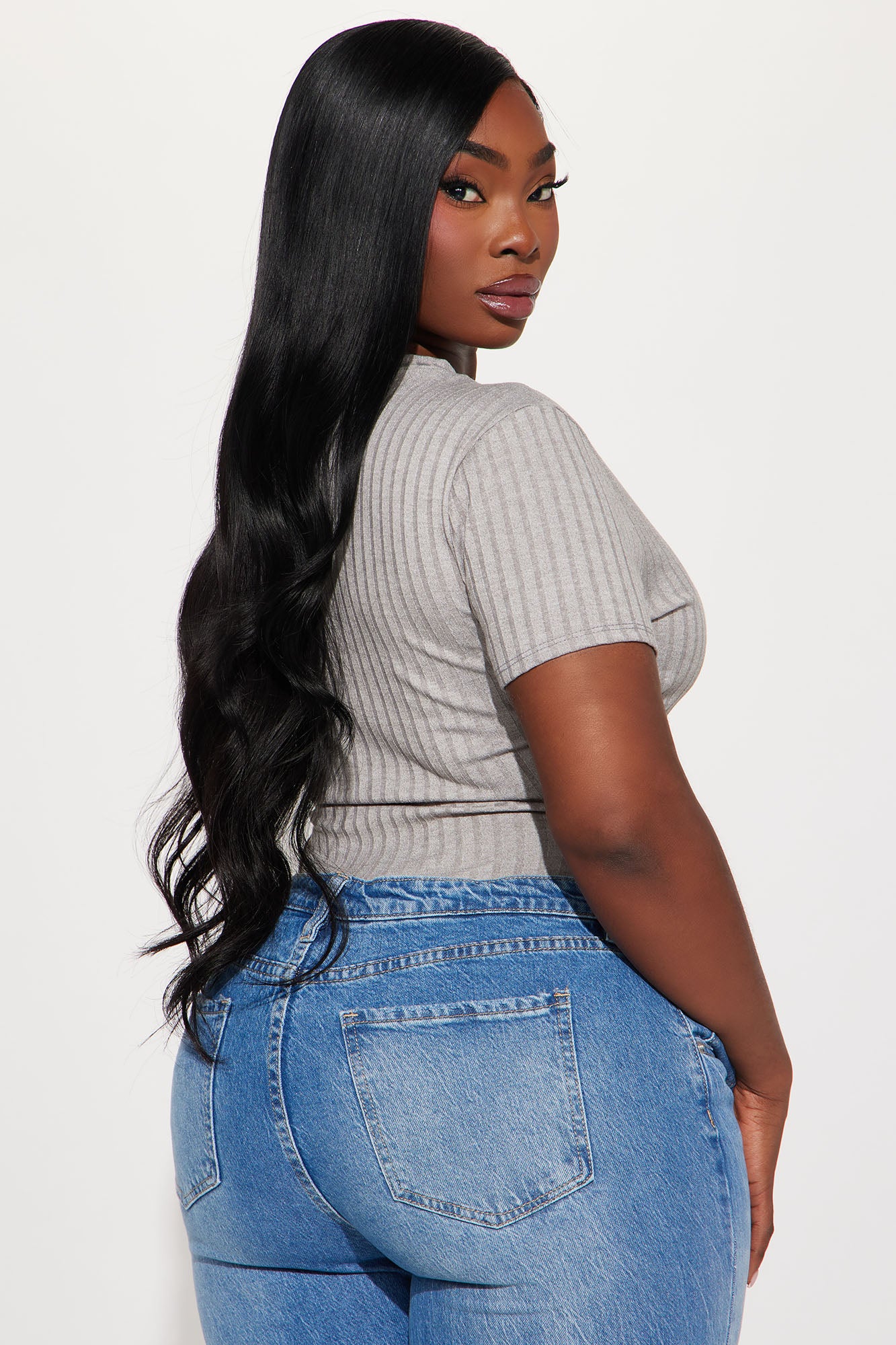 Attract It Cut Out Bodysuit - Heather Grey - Image 8