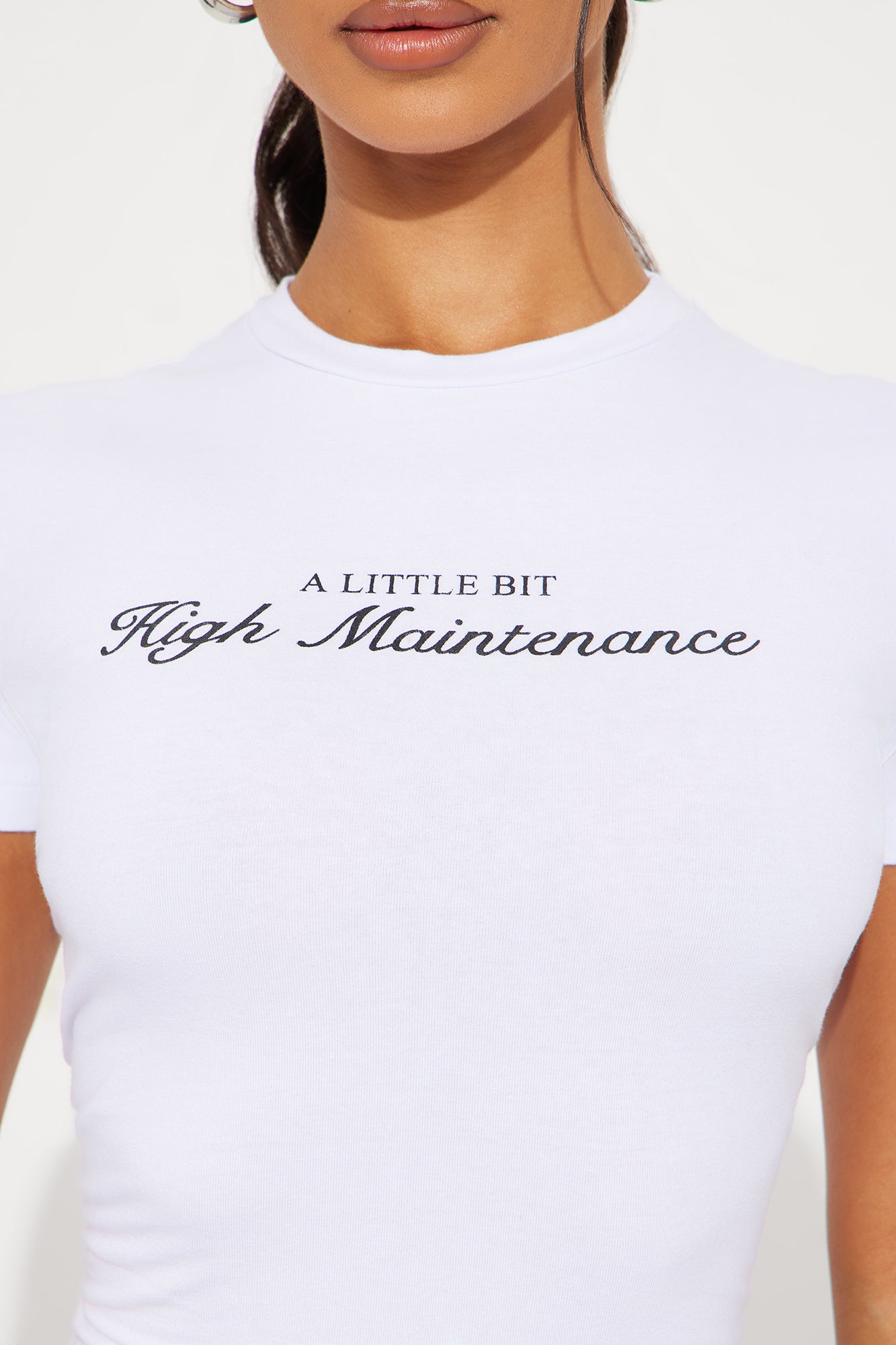A Little Bit High Maintenance Tee - White/Black - Image 3