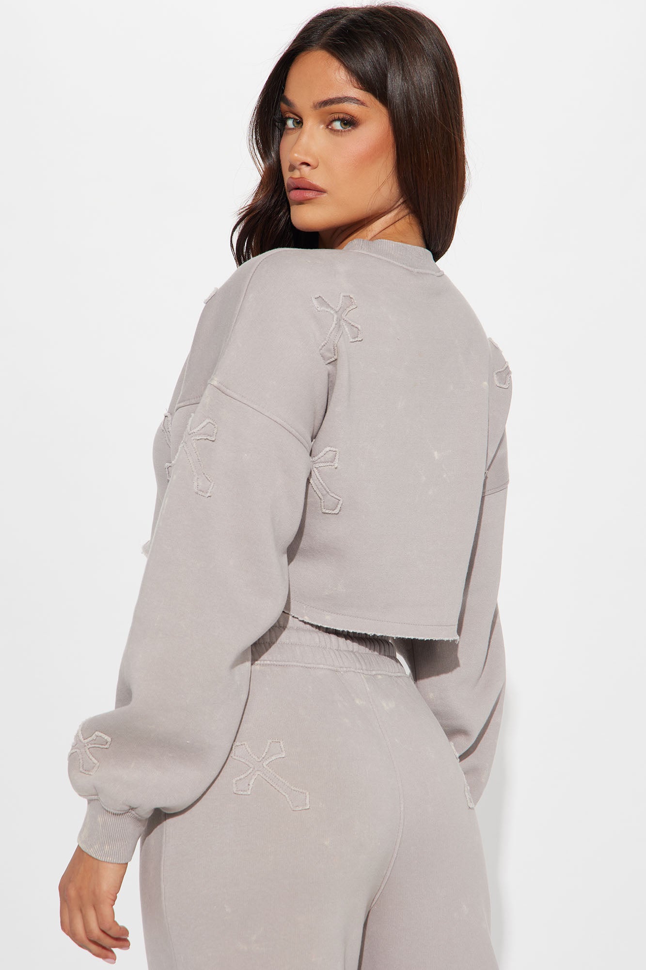 Wake Up Blessed Washed Sweatshirt - Grey/combo - Image 4