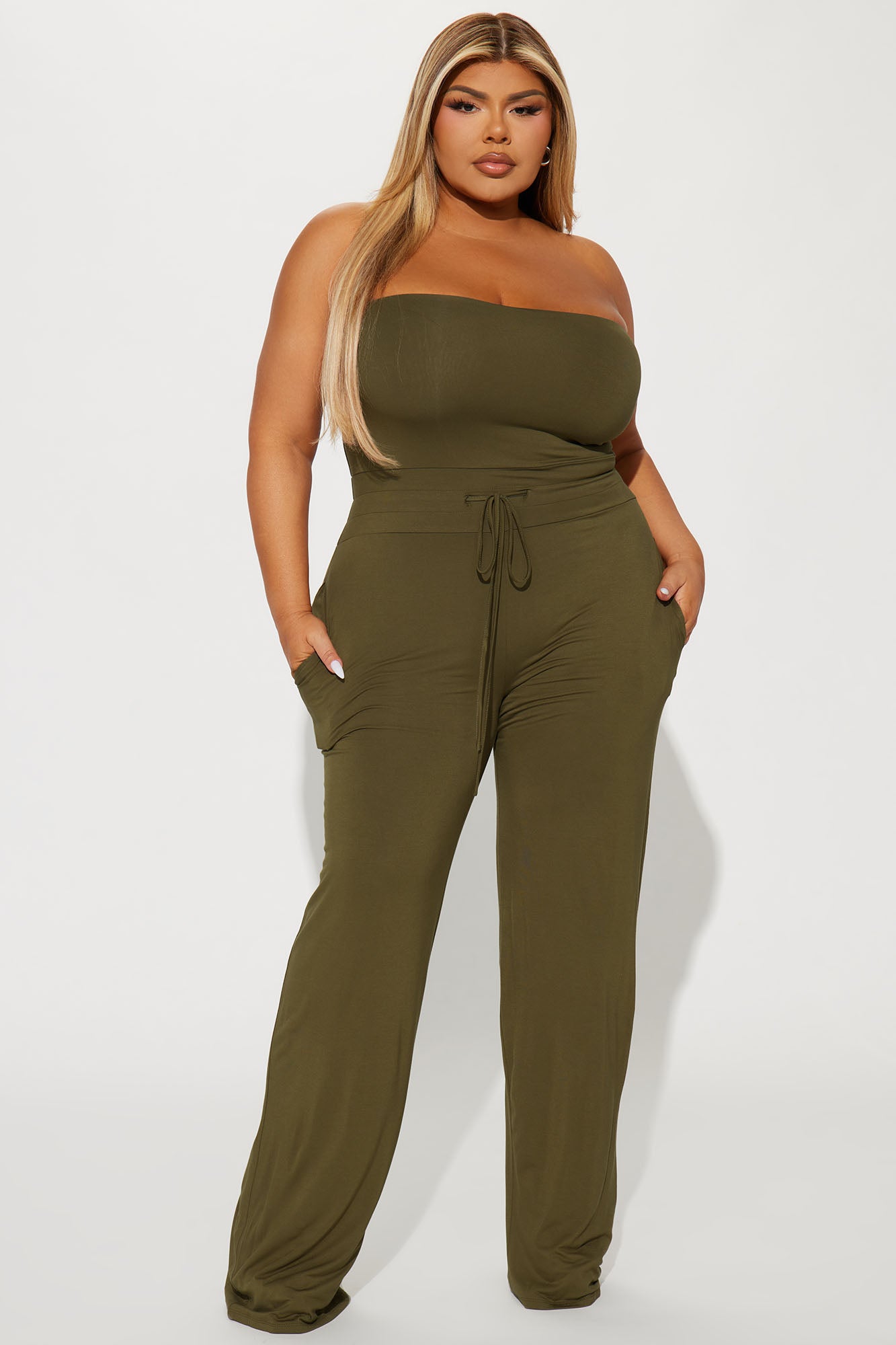 Not Giving Up Jumpsuit - Olive - Image 4