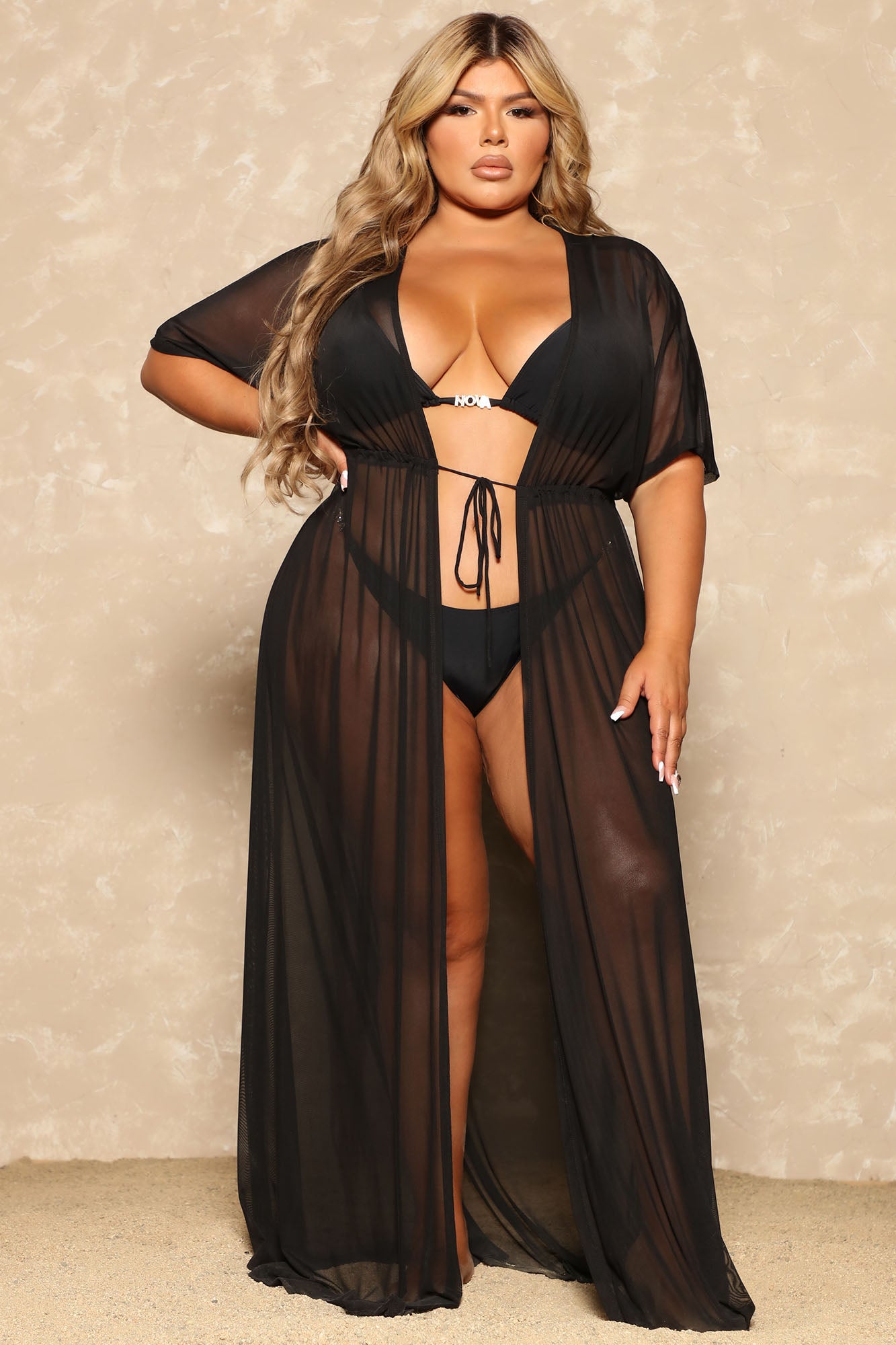 Got It Covered Mesh Cover Up - Black - Image 8