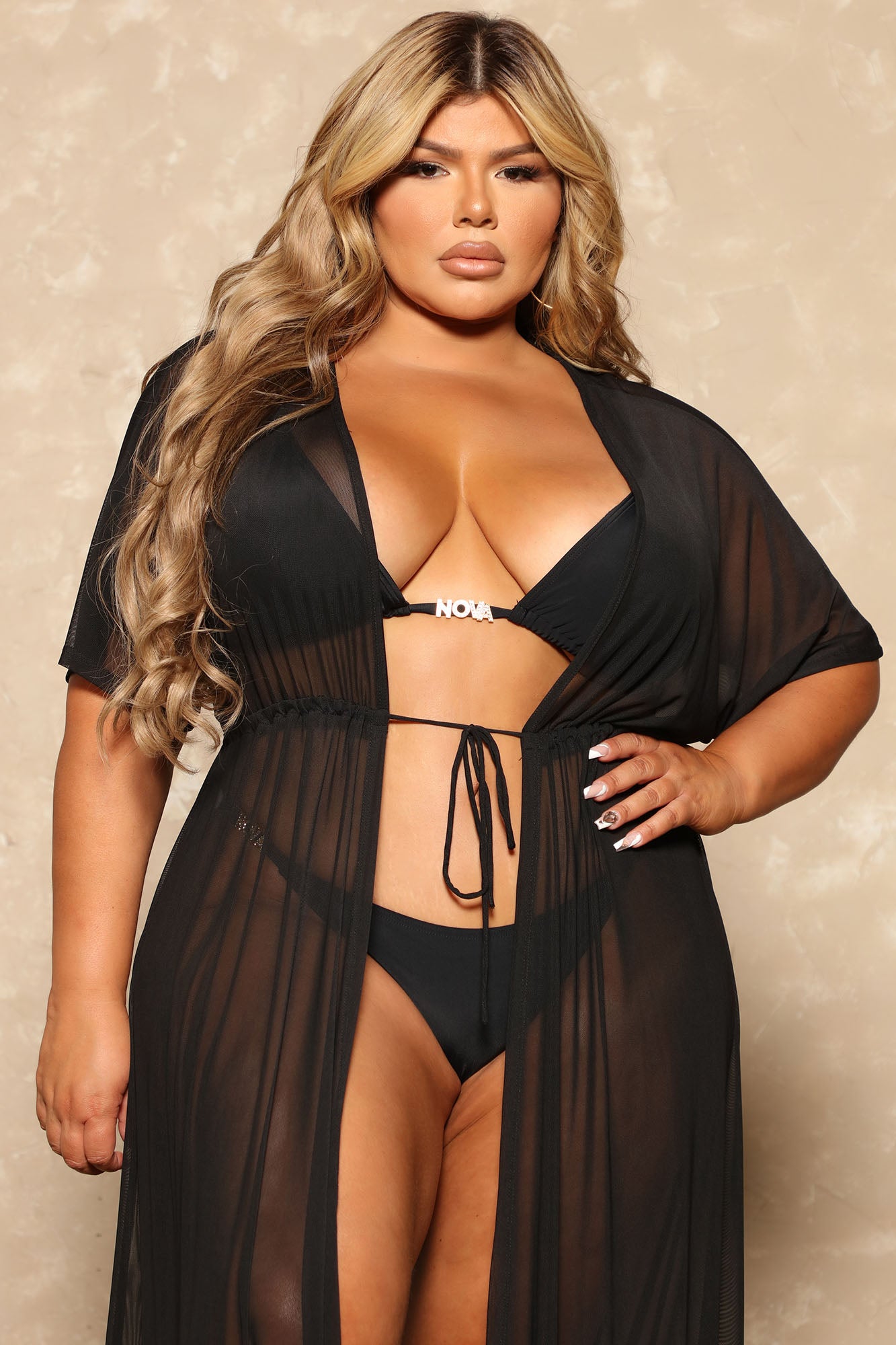 Got It Covered Mesh Cover Up - Black - Image 7