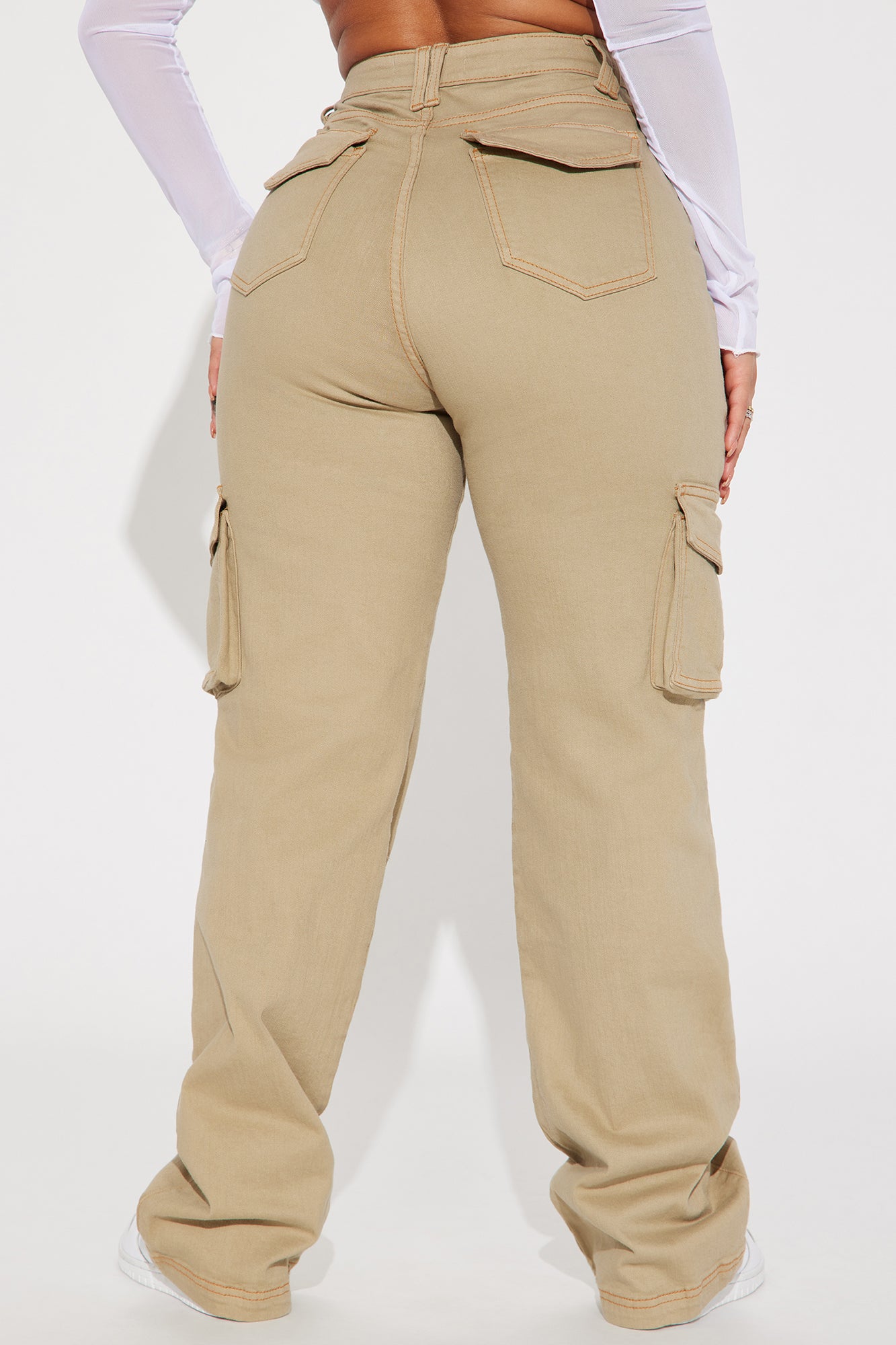 Won't Be Knocked Down Cargo Boyfriend Jeans - Khaki - Image 3