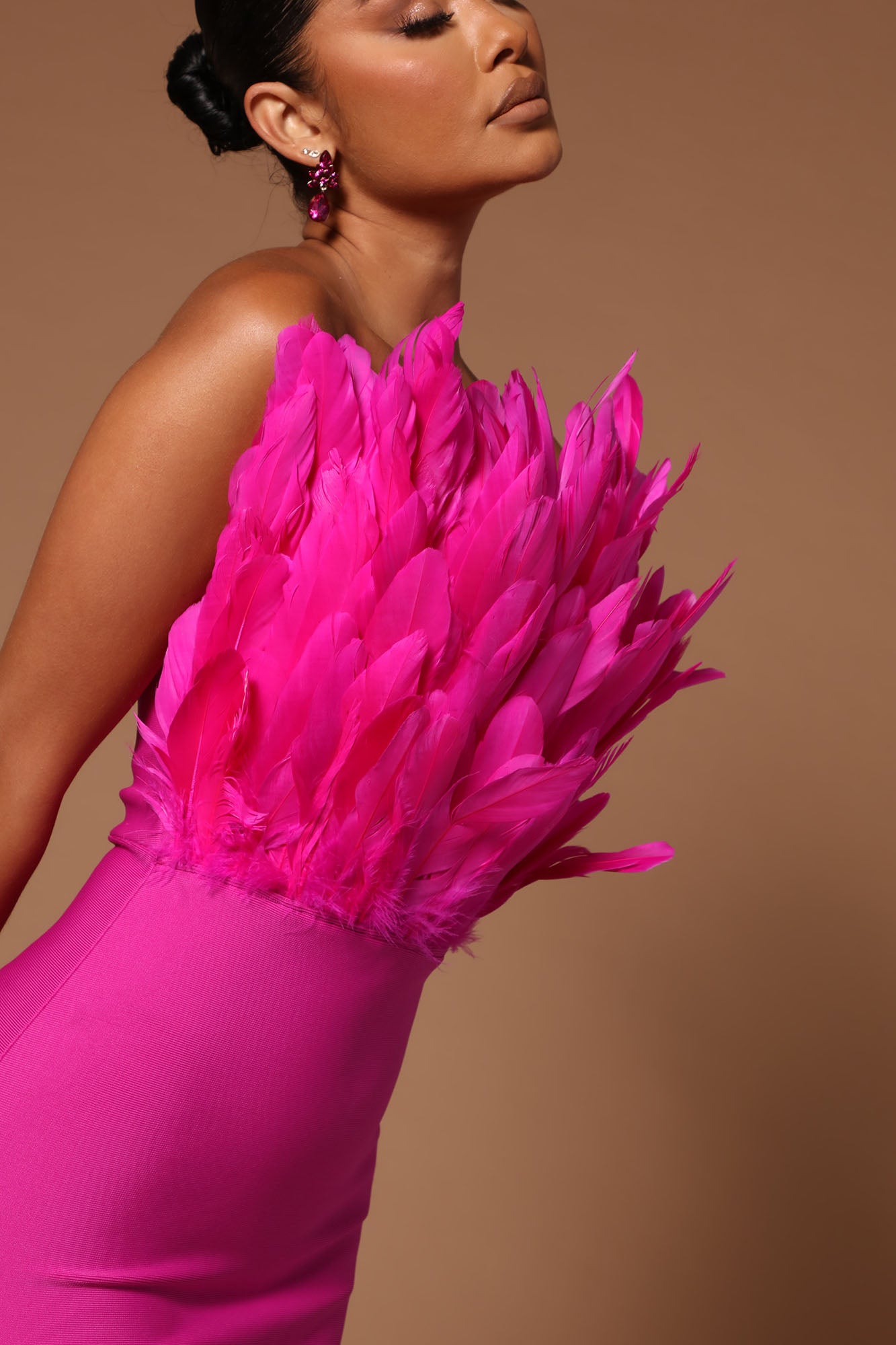 Marianna Bandage Midi Dress - Magenta - Image 3