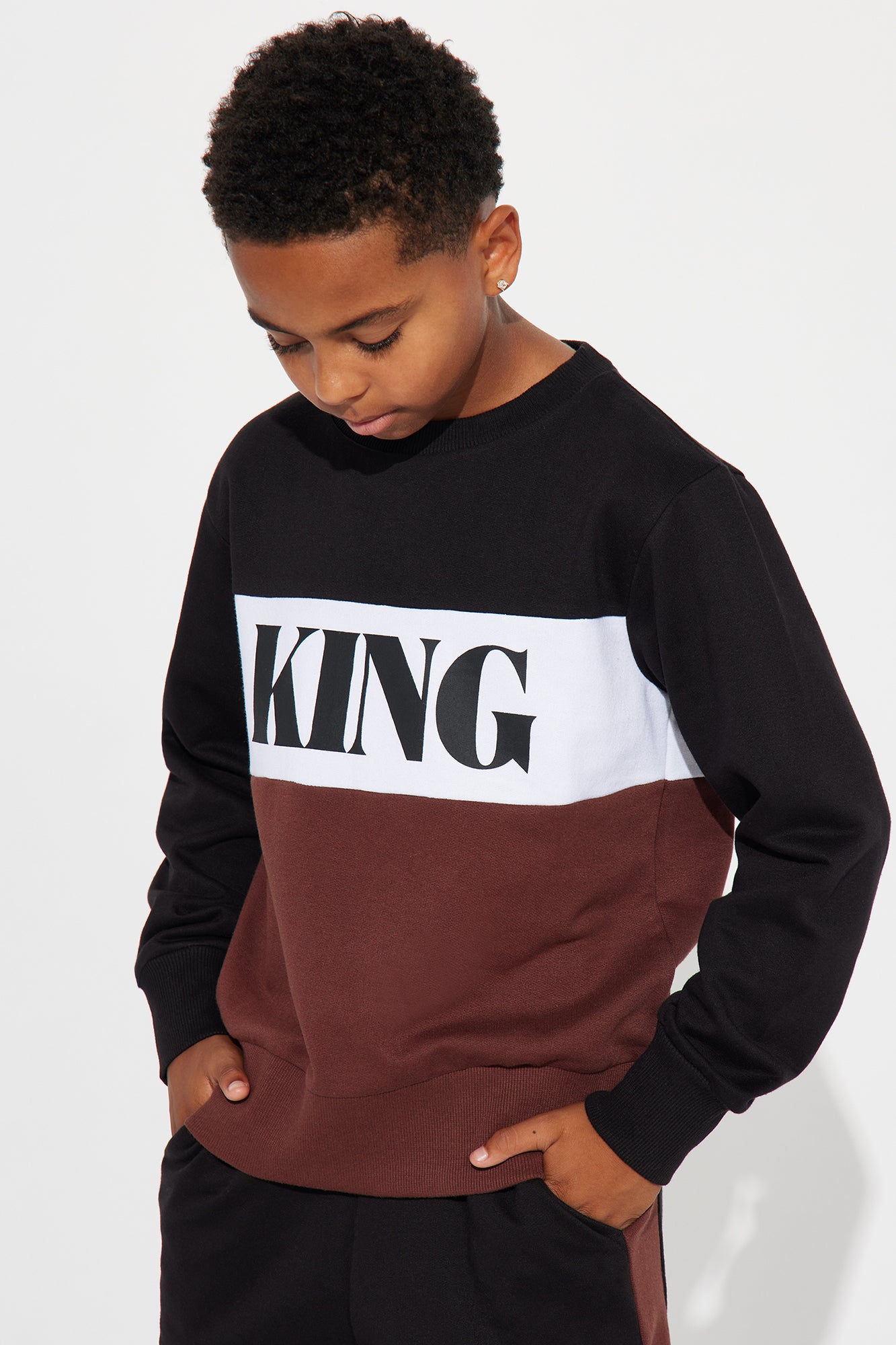 Mini Young King Matching Pant Set - Black - Image 3