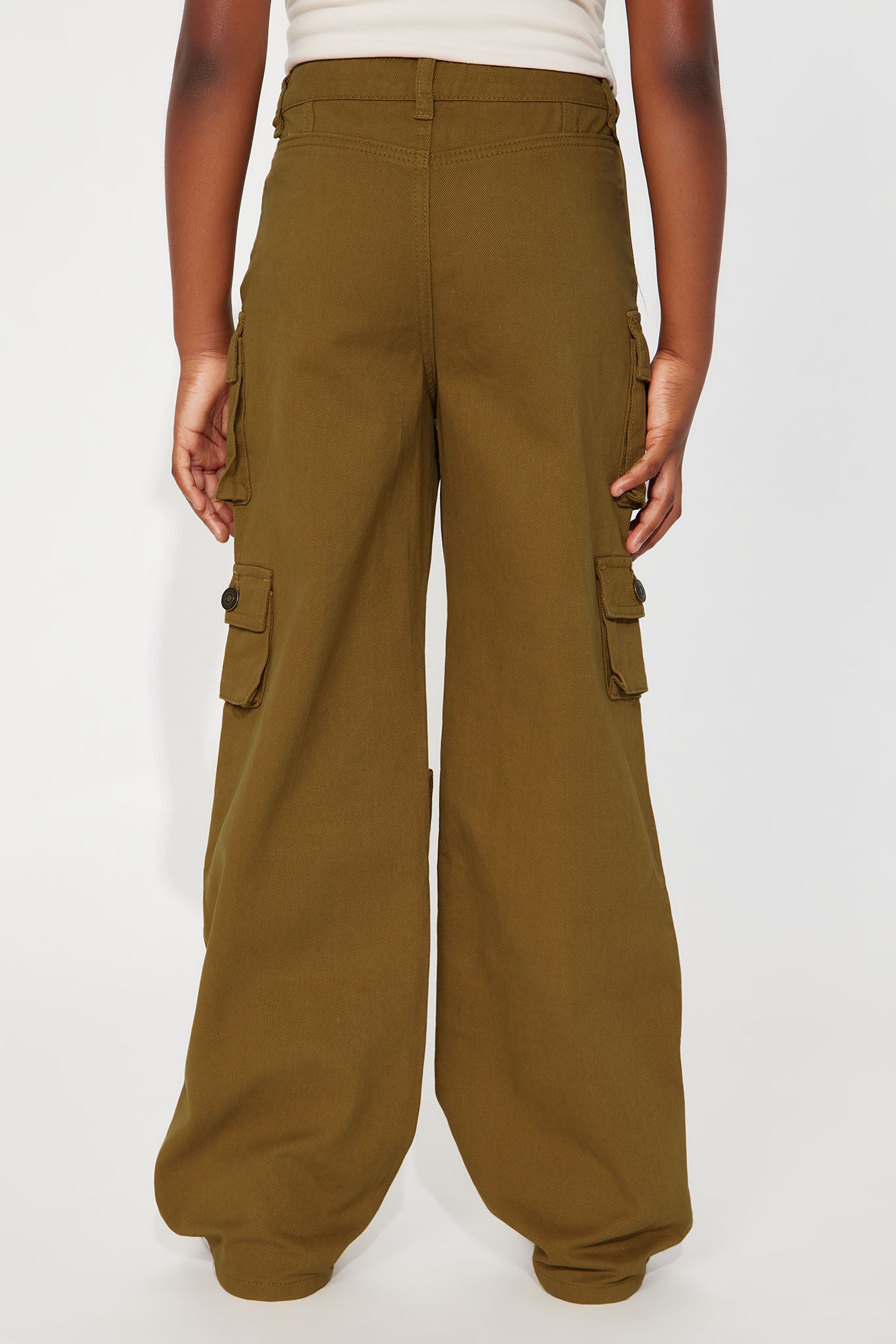 Mini Lily High Rise Distressed Cargo Jeans - Camel - Image 6