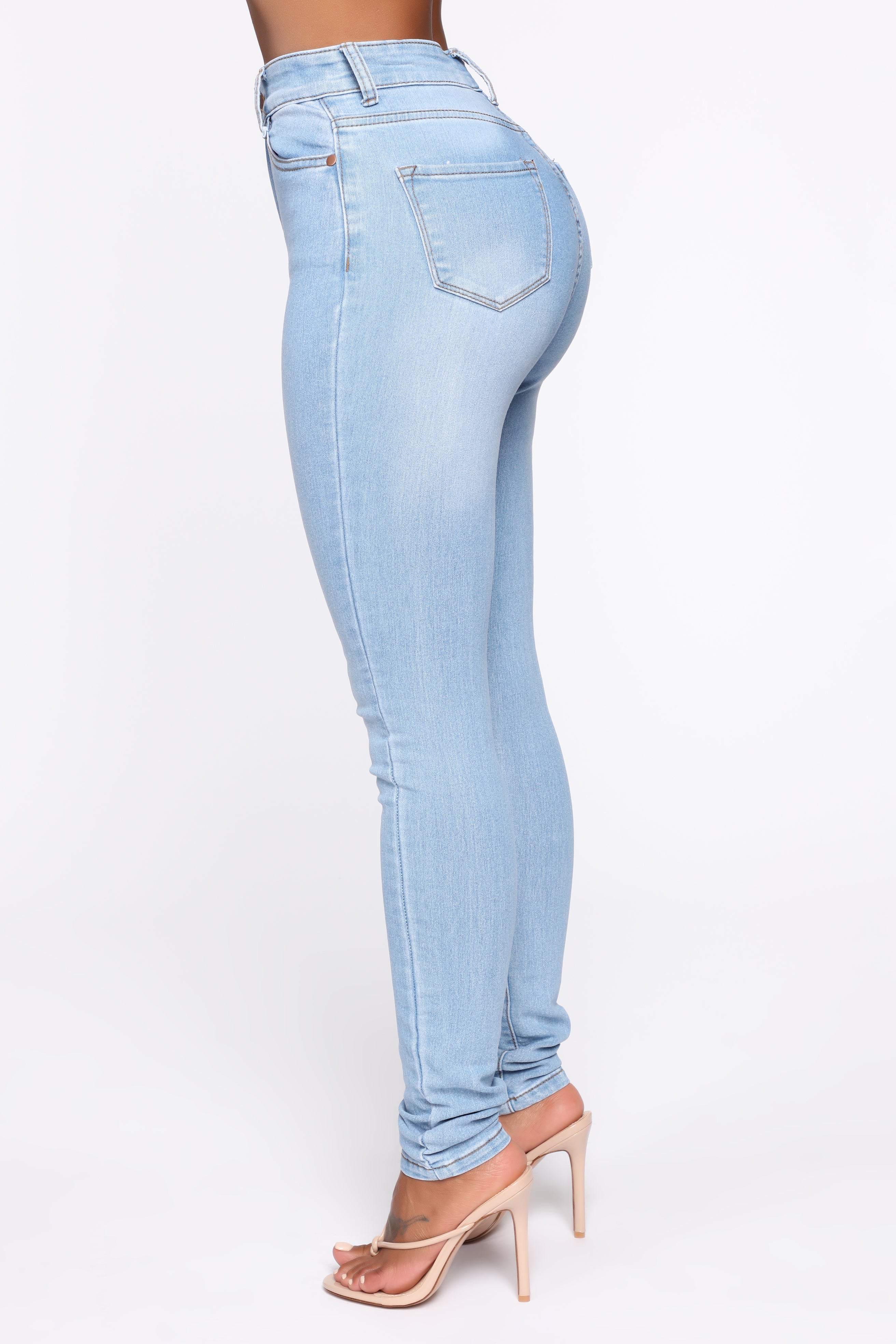 Marilyn High Waisted Skinny Jeans - Light Wash - Image 6