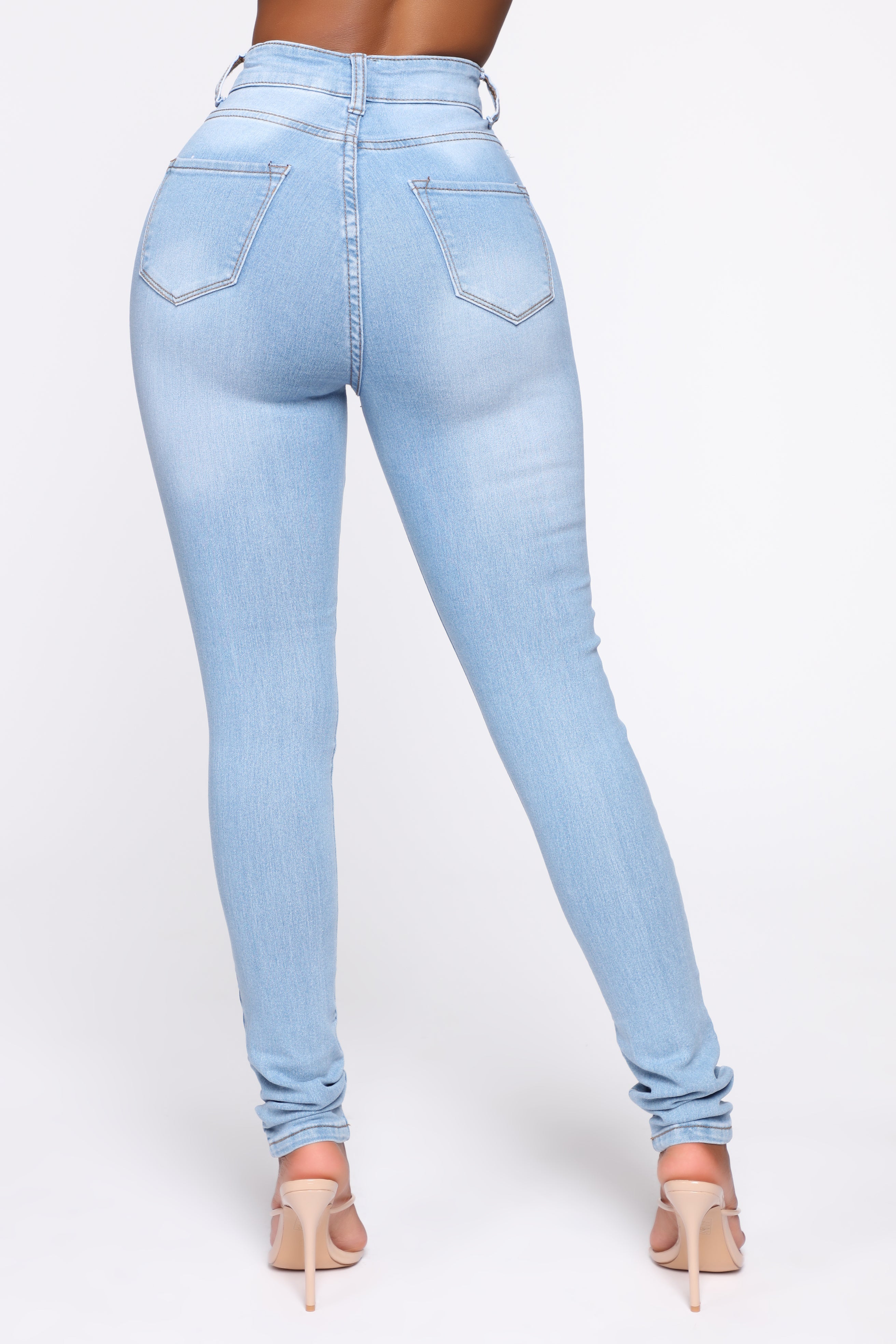 Marilyn High Waisted Skinny Jeans - Light Wash - Image 3