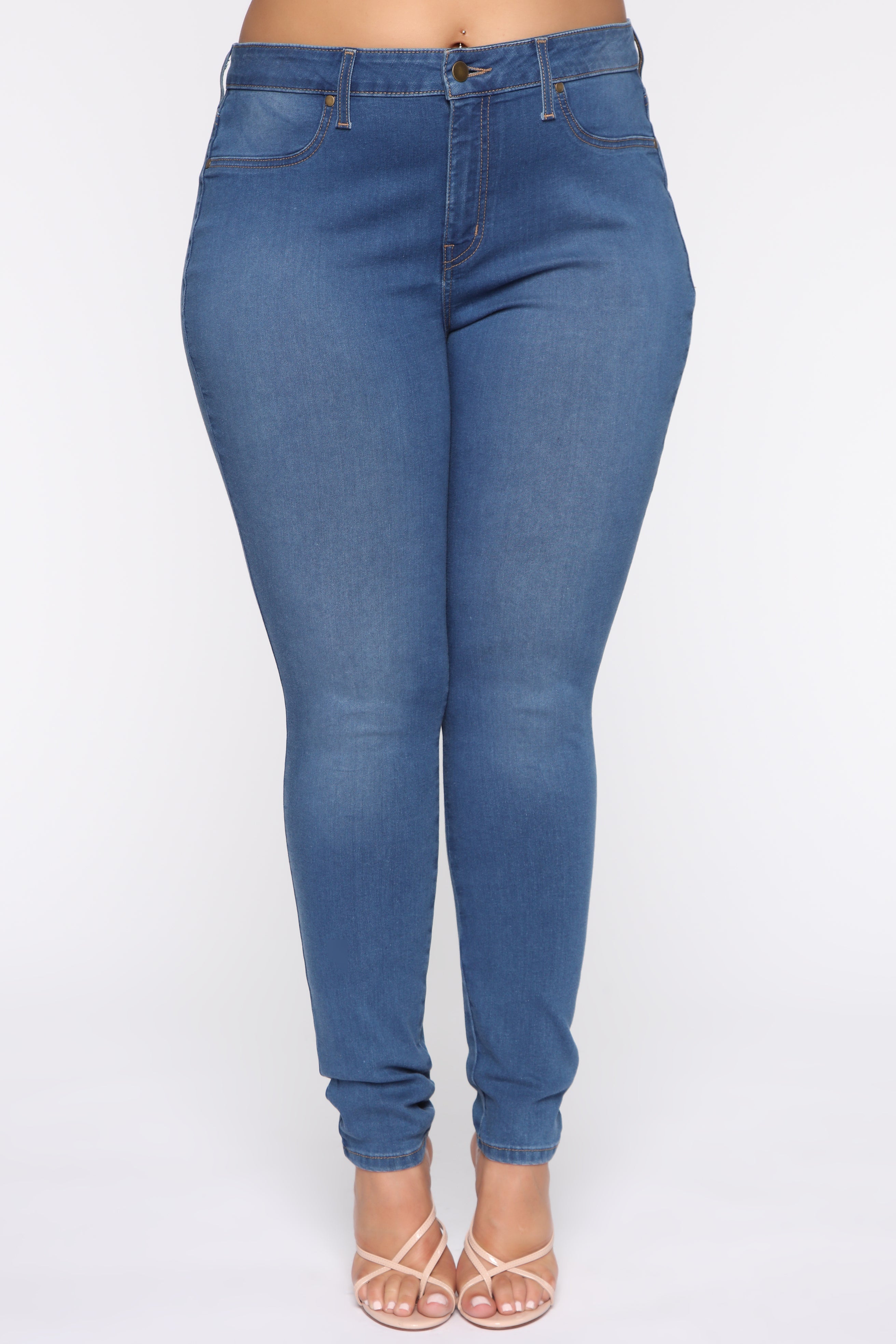 Flex Game Strong Mid Rise Skinny Jeans - Medium Blue Wash - Image 9