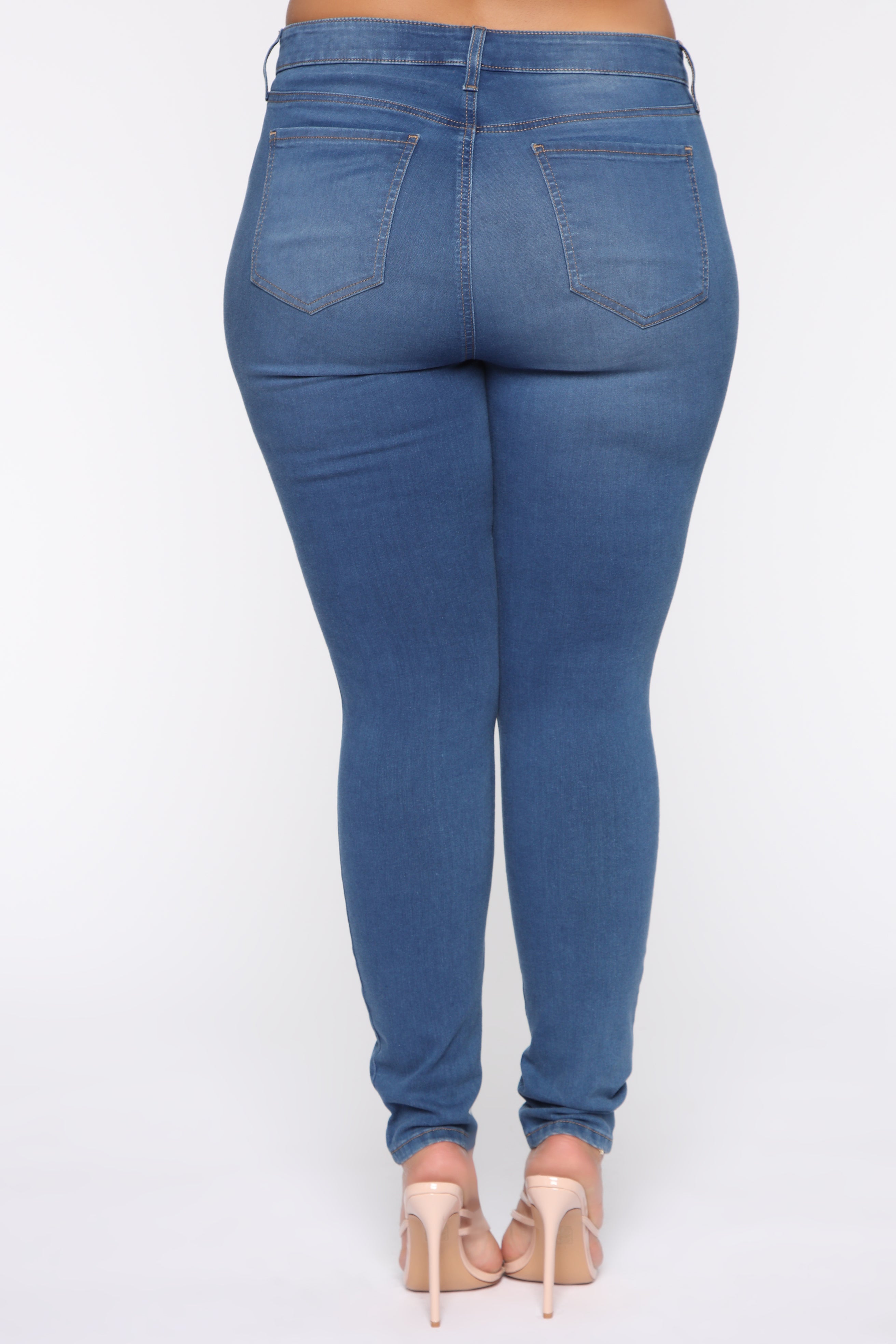 Flex Game Strong Mid Rise Skinny Jeans - Medium Blue Wash - Image 12