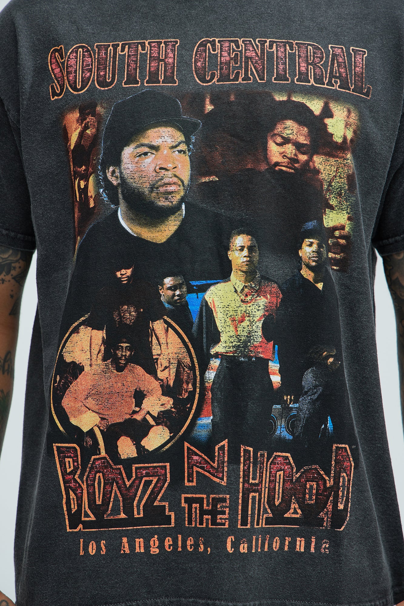 Boyz N The Hood South Central LA Oversized Short Sleeve Tee - Black - Image 3