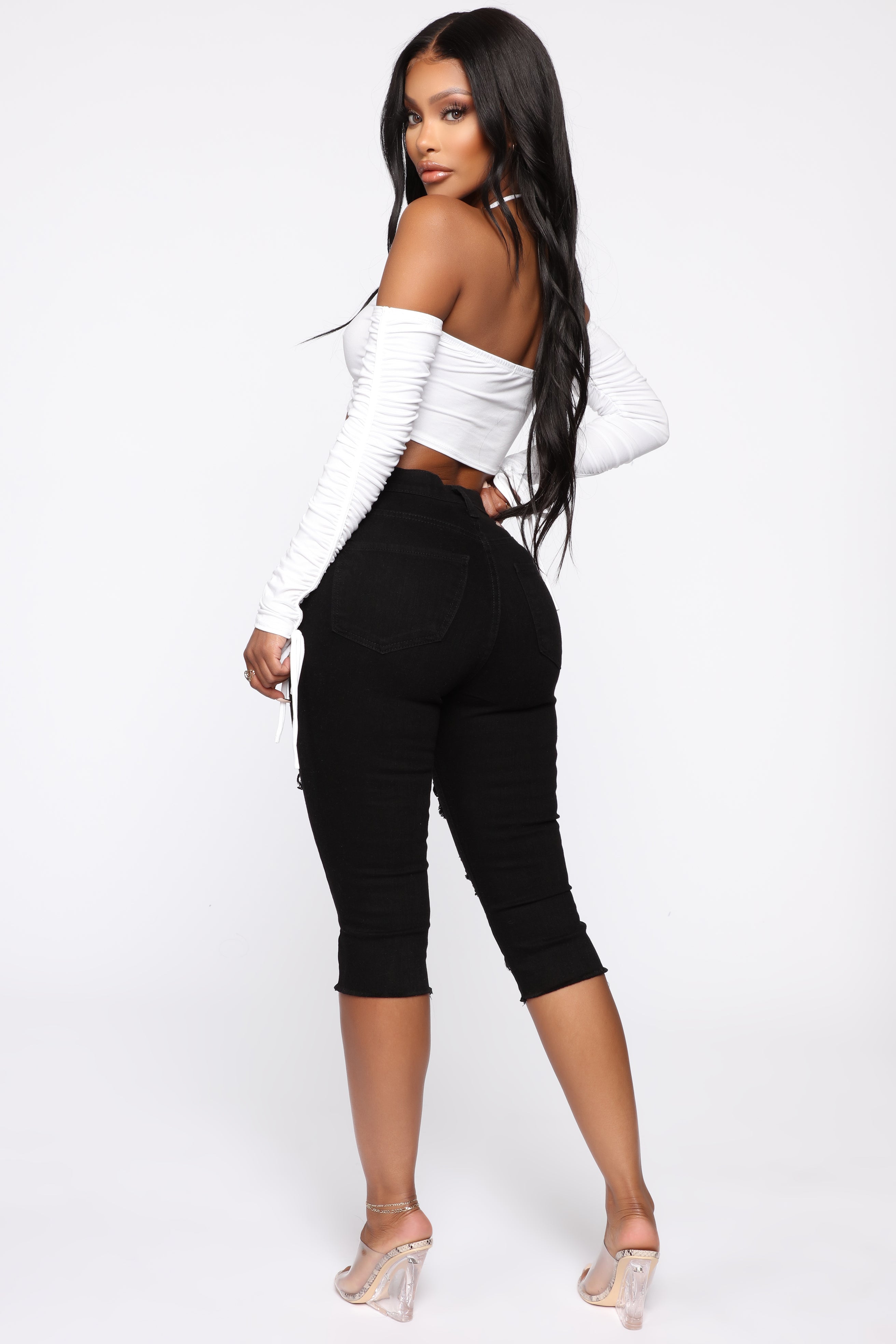 Live In My Skinny Denim Capri Jeans - Black - Image 6