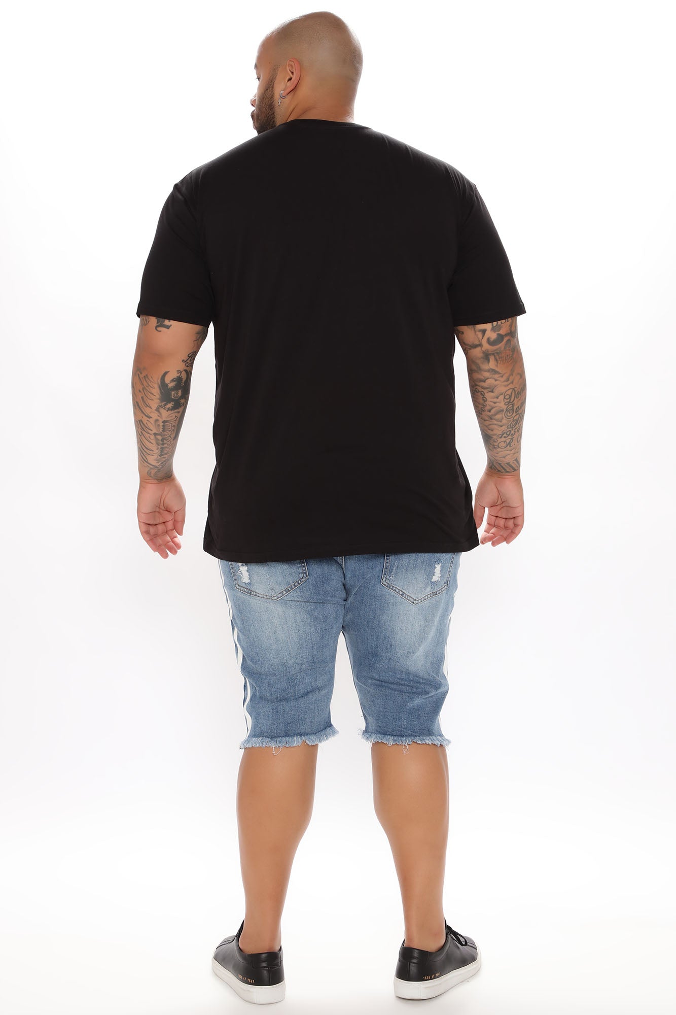 Picture Me Rollin Striped Denim Shorts - Medium Wash - Image 7