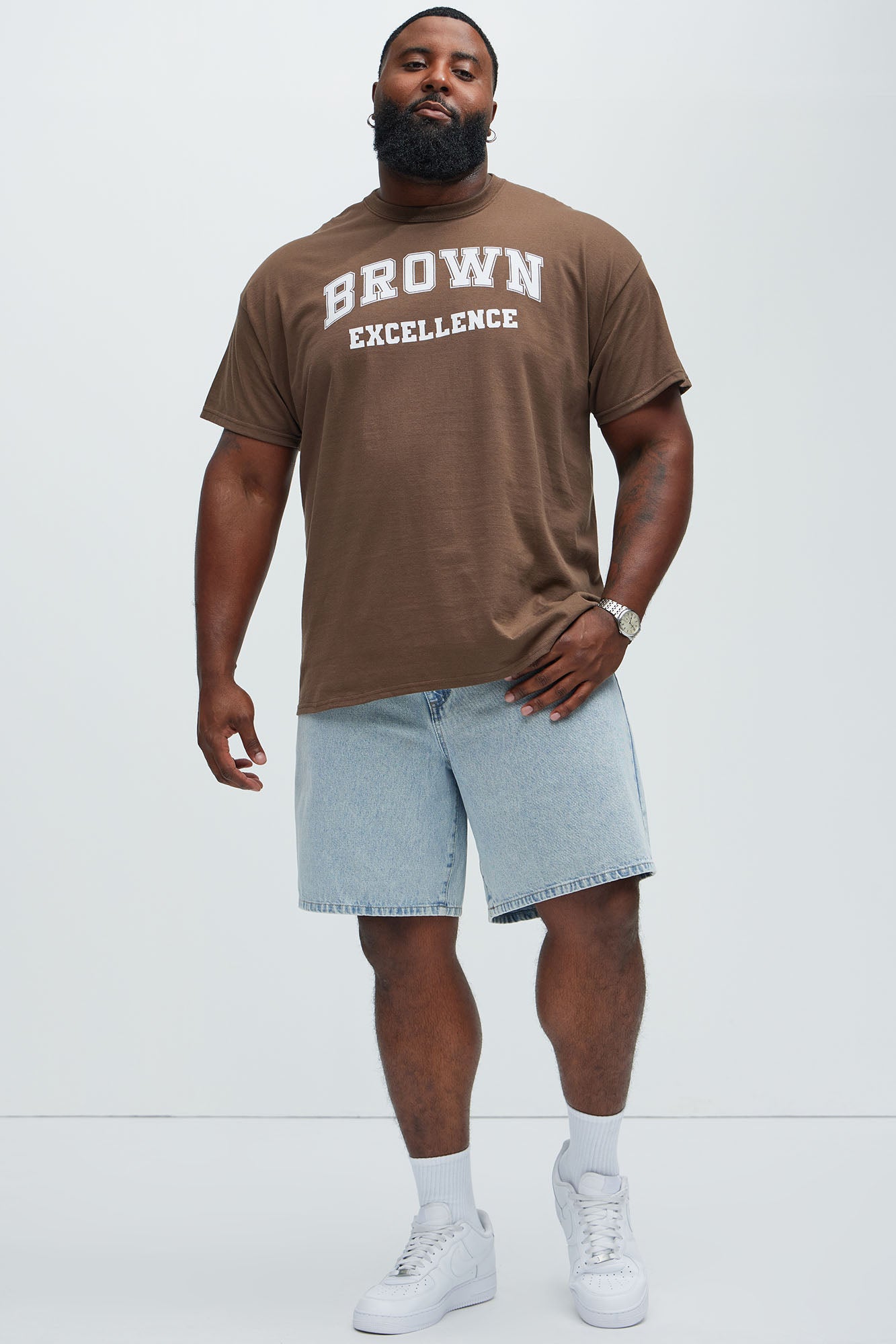 Brown Excellence Short Sleeve Tee - Brown - Image 6
