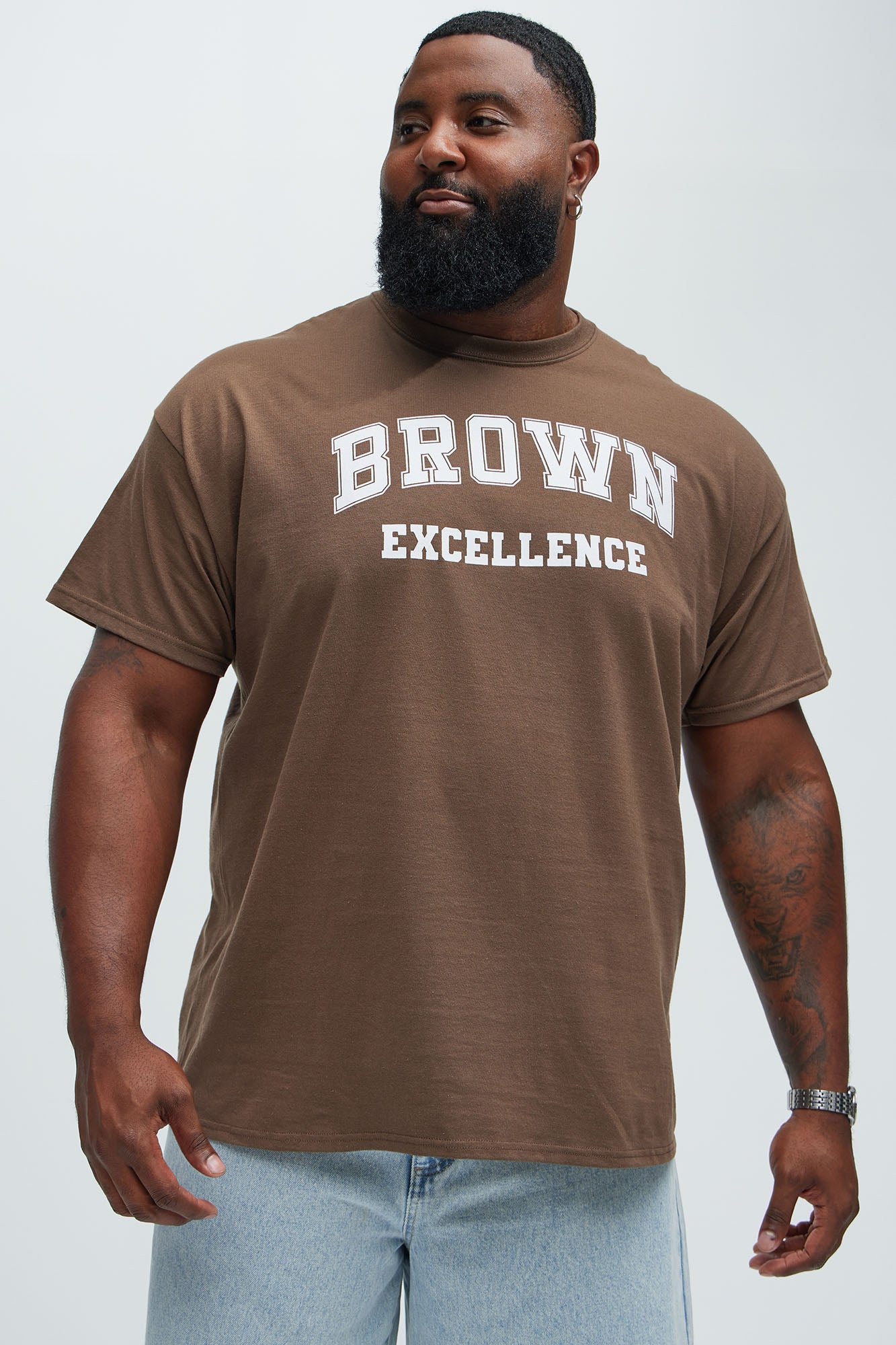 Brown Excellence Short Sleeve Tee - Brown - Image 4