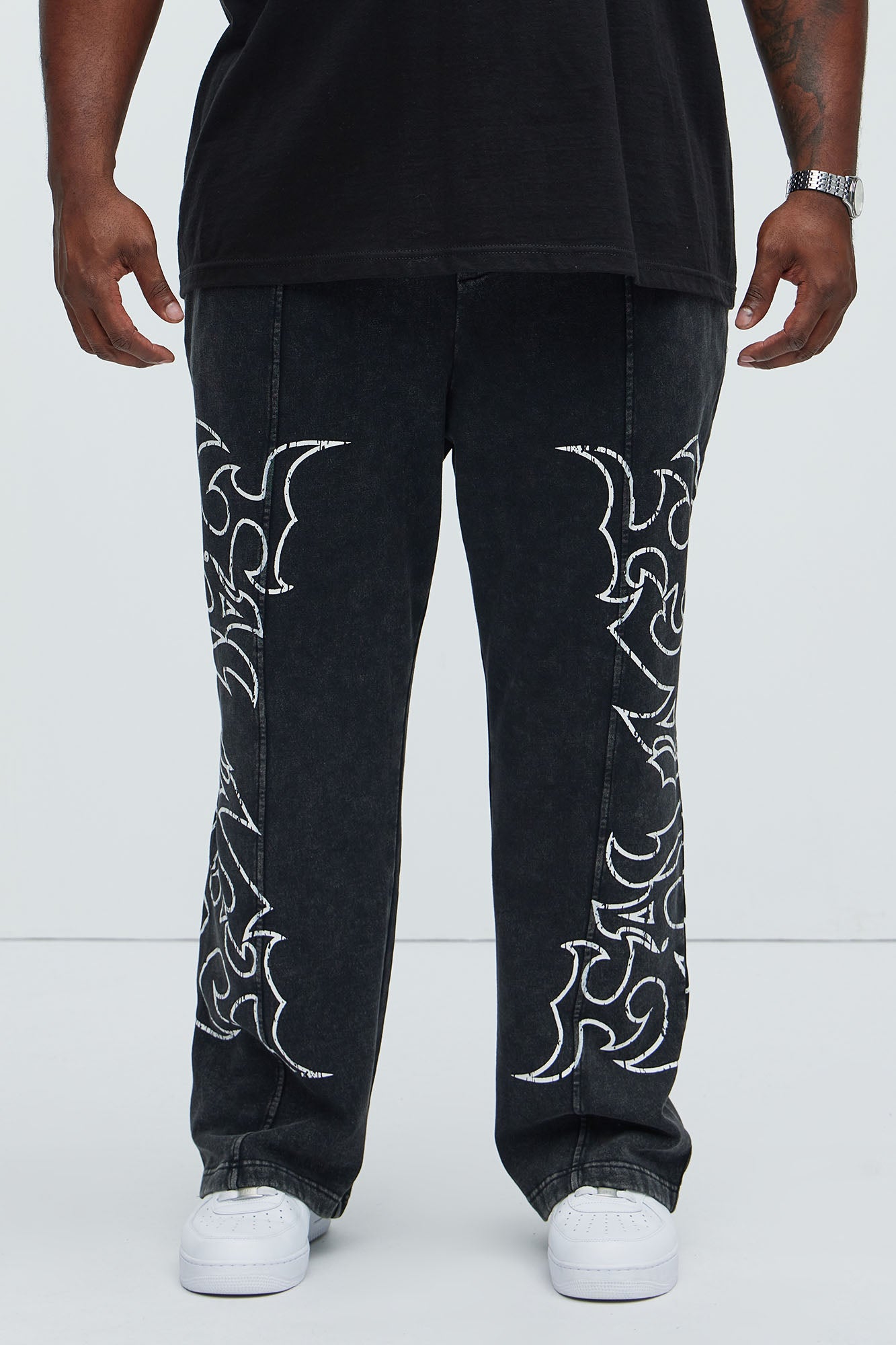 Tyson Savage Mode Straight Sweatpants - Black Wash - Image 6
