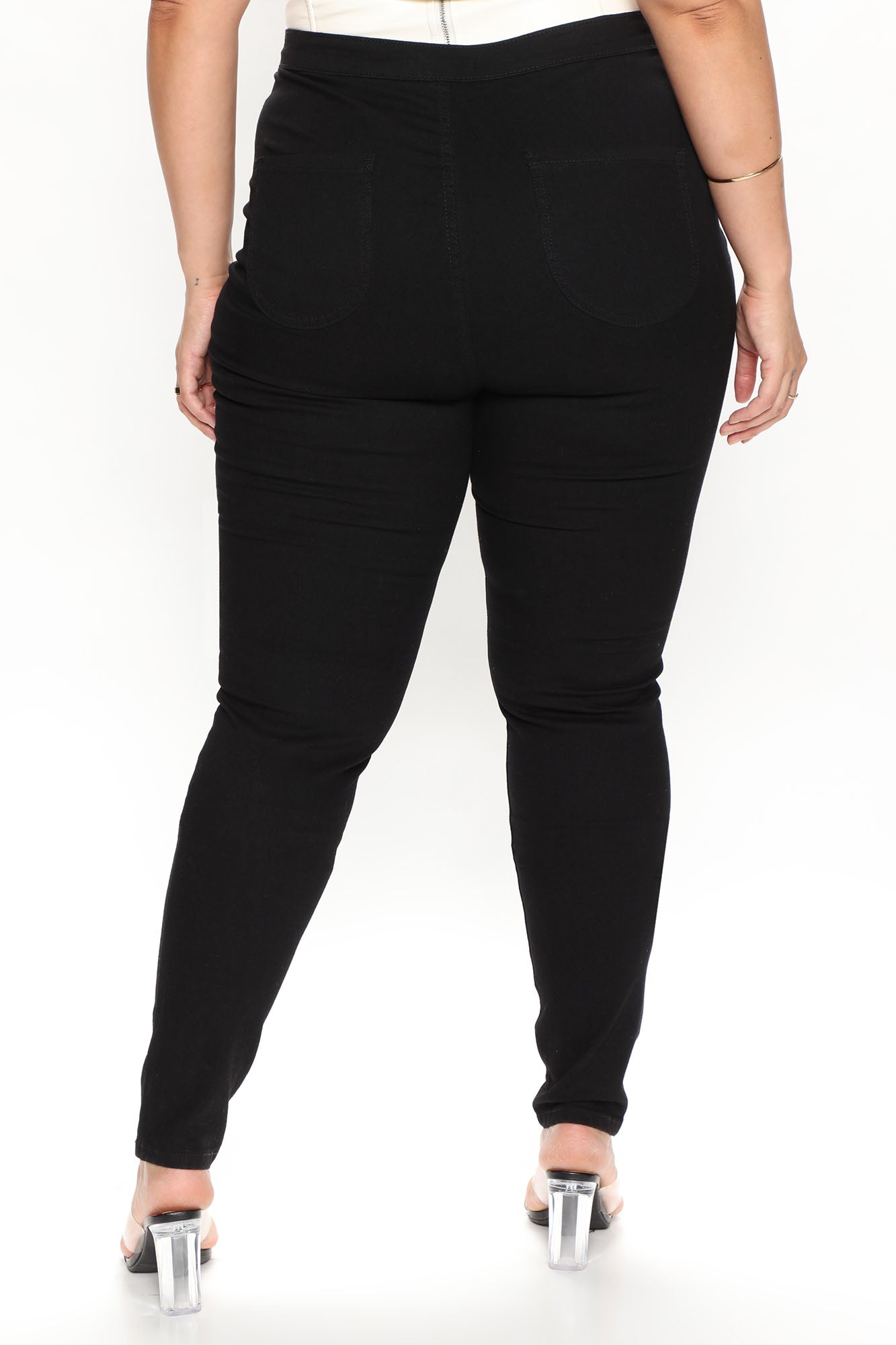 Tall Super High Waist Denim Skinnies - Black - Image 7