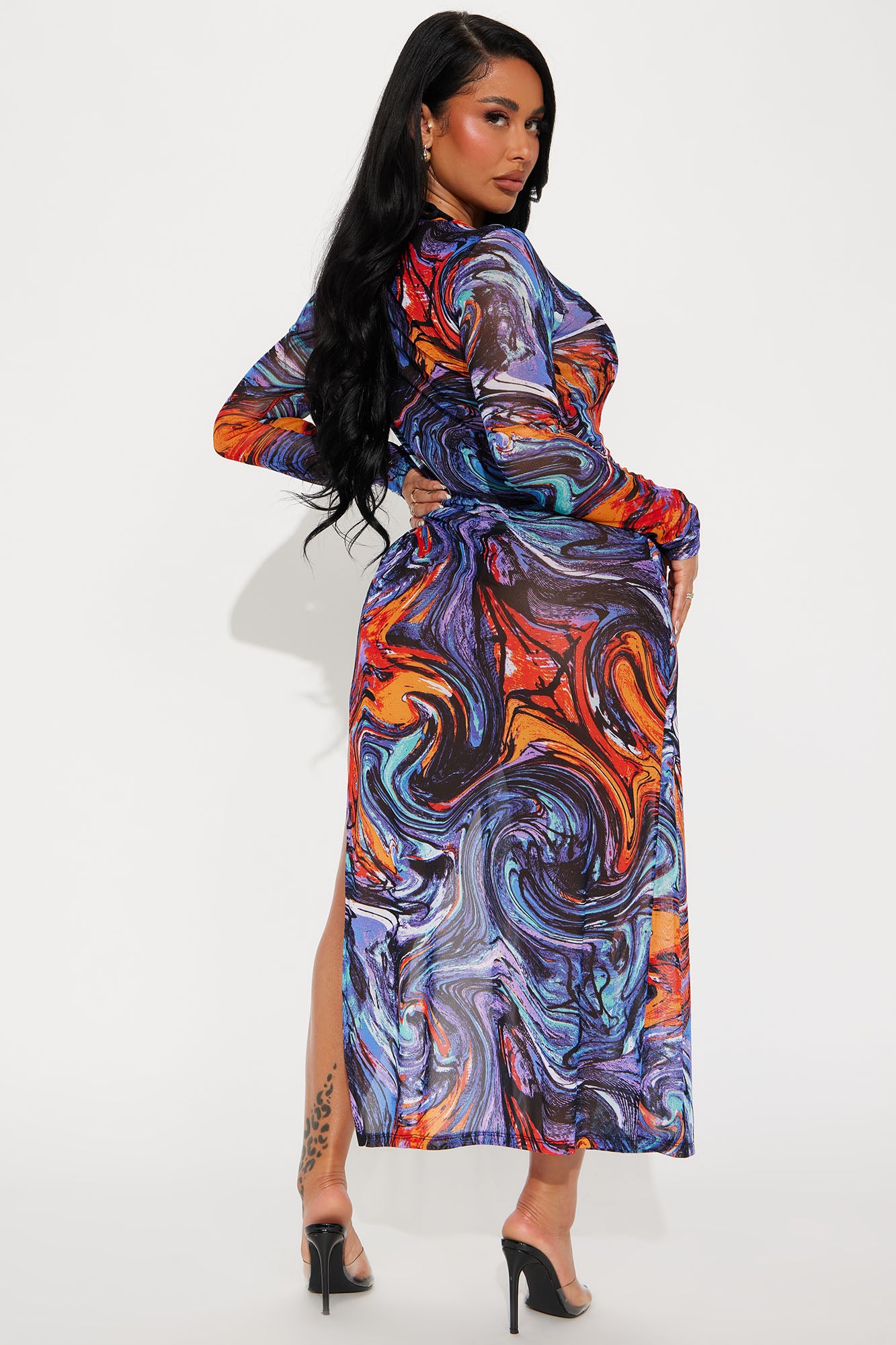Lost In The Summer Heat Cover Up Dress - Blue/combo - Image 4