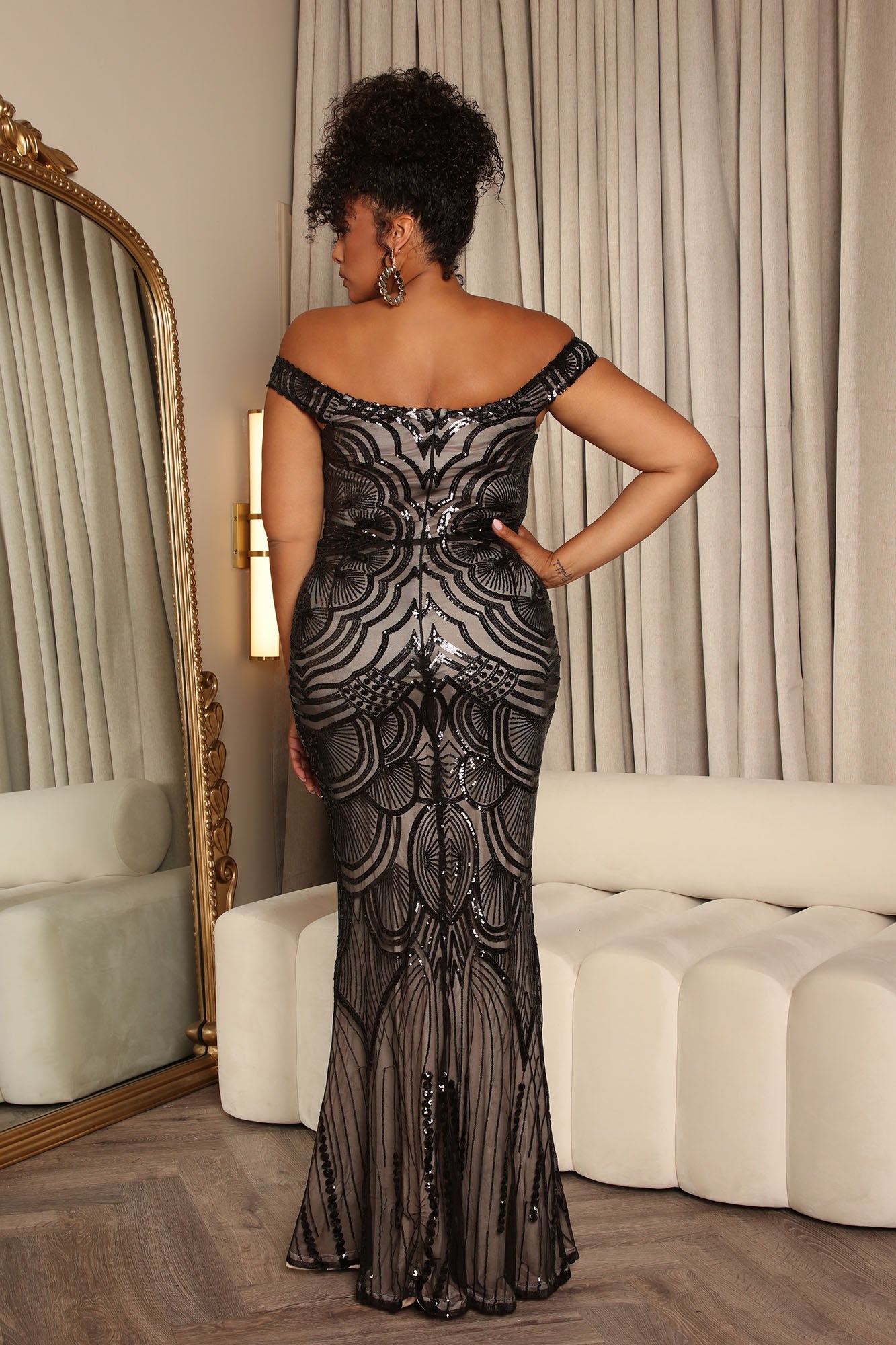 Until The Weekend Sequin Maxi Dress - Black - Image 9