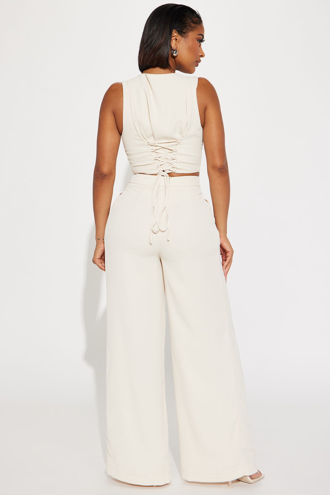 Milia Vest Pant Set - Cream - Image 3