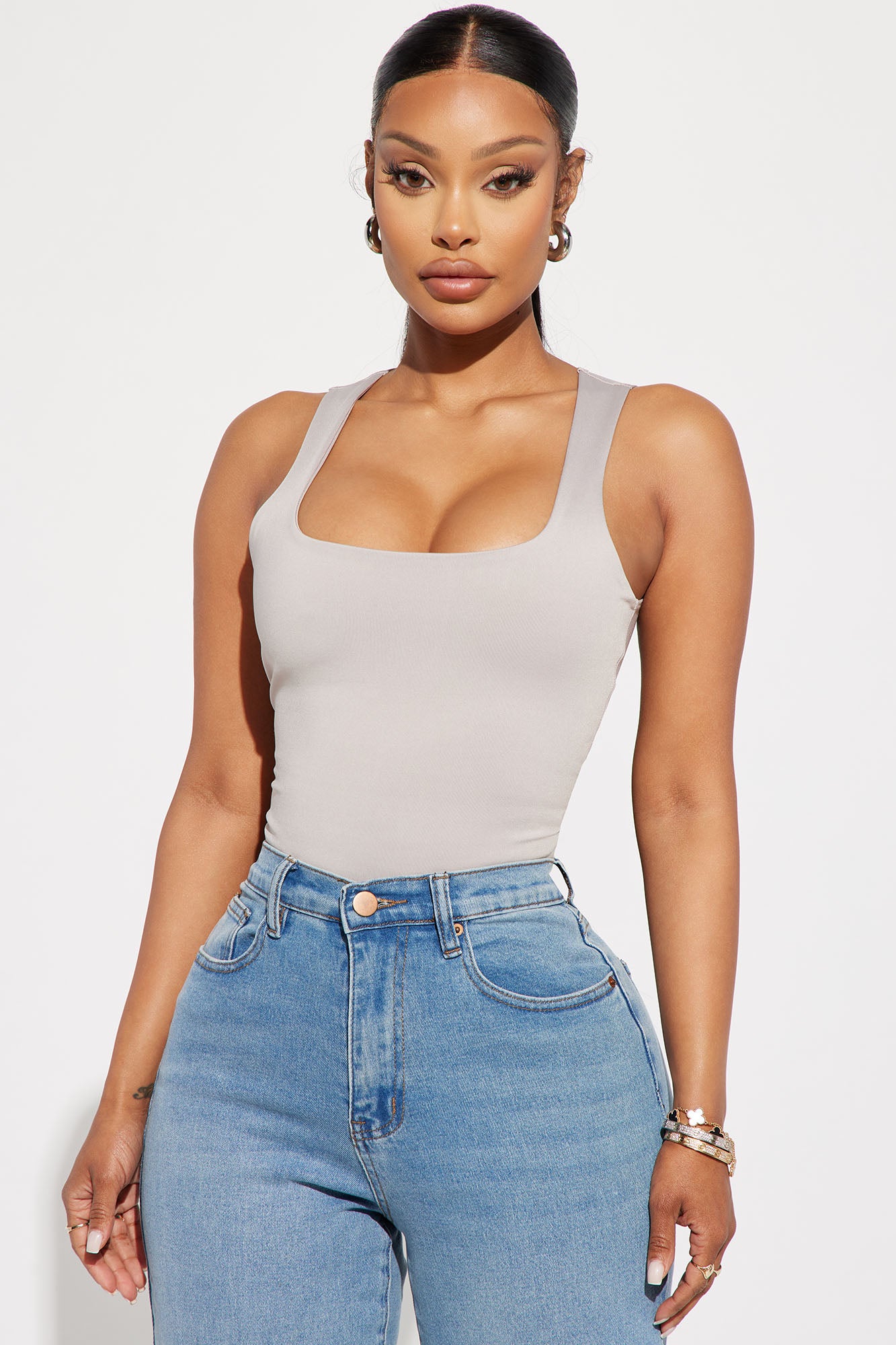 Adriana Smooth Fit Bodysuit - Taupe - Image 3