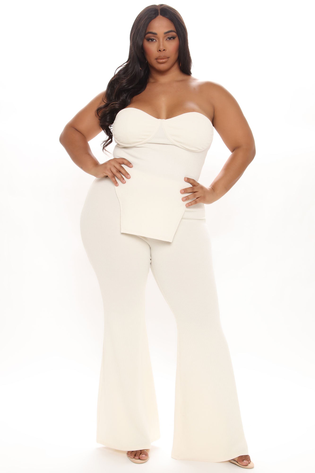 Call My Name Ribbed Pant Set - Off White - Image 12
