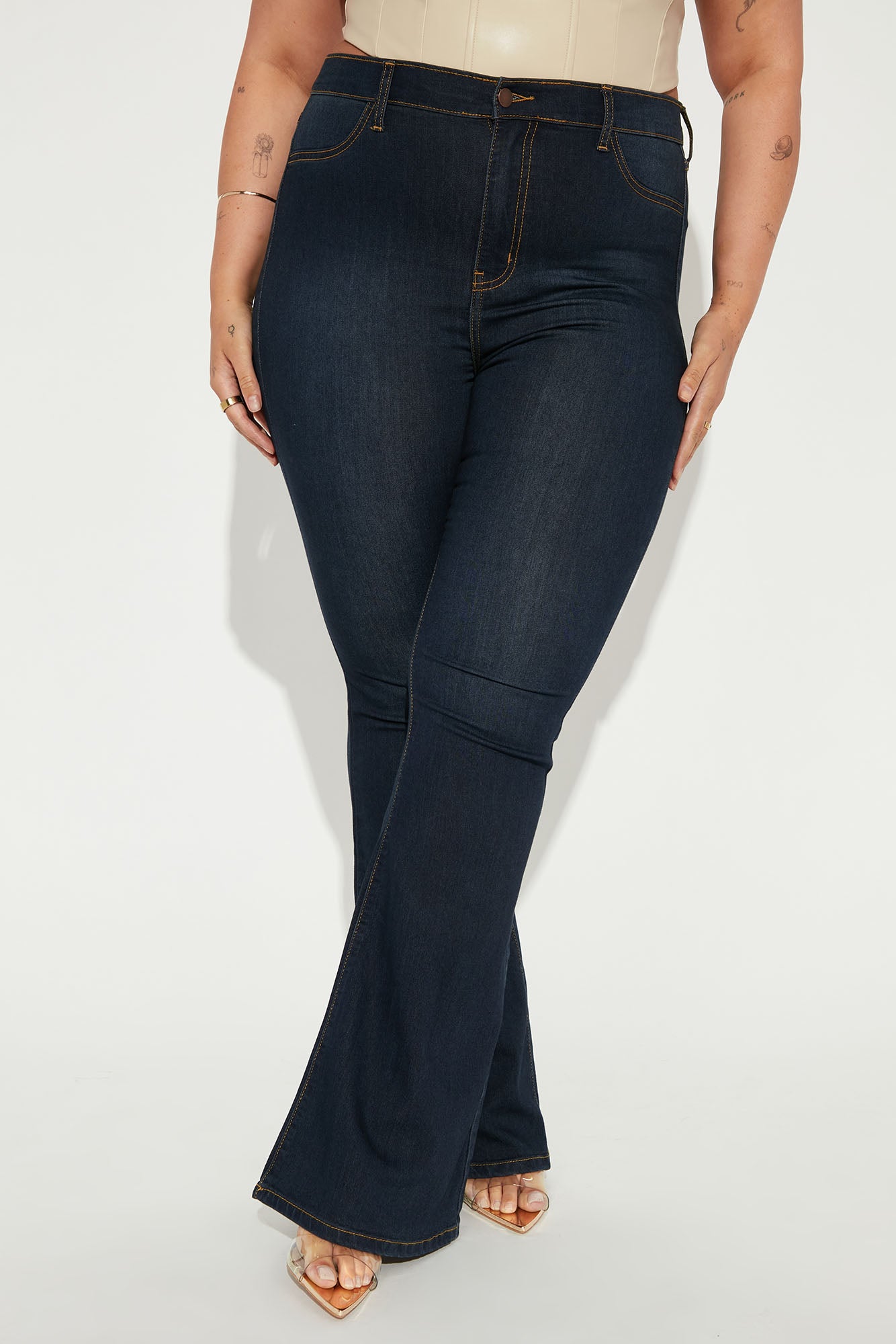 Deep In My Soul Flare Jeans - Dark Denim - Image 5