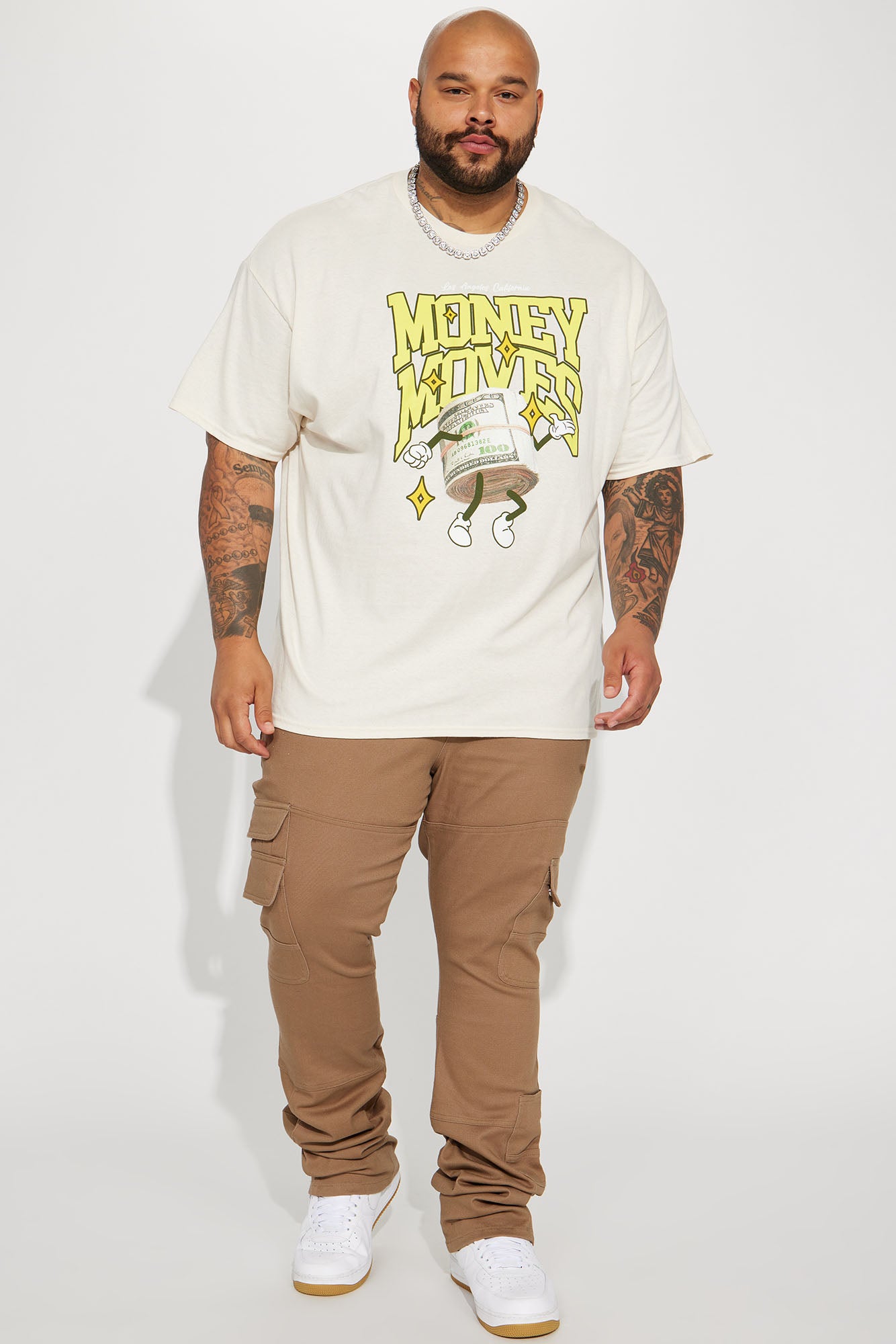Nasty Habits Cargo Stacked Skinny Flare Pants - Taupe - Image 6