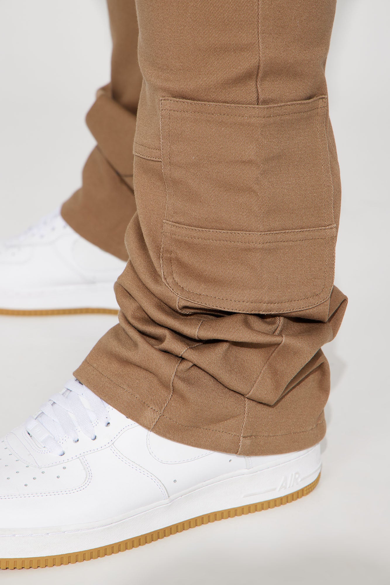 Nasty Habits Cargo Stacked Skinny Flare Pants - Taupe - Image 9
