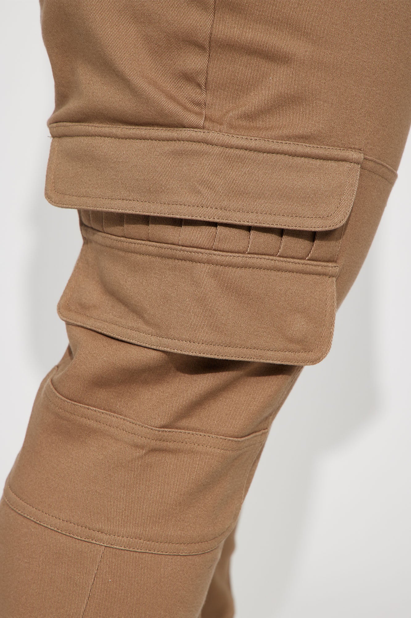 Nasty Habits Cargo Stacked Skinny Flare Pants - Taupe - Image 8
