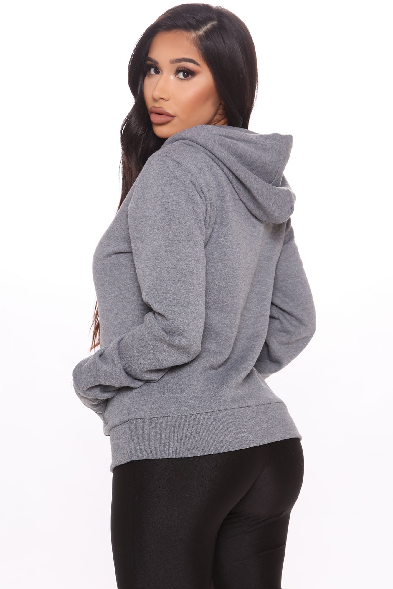 Relaxed Vibe Solid Hoodie - Heather Grey - Image 3